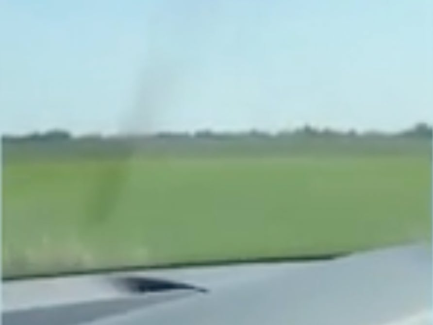 Natalie Hall shared footage of the dust devil on social media, commenting “must be this mini tornado”.