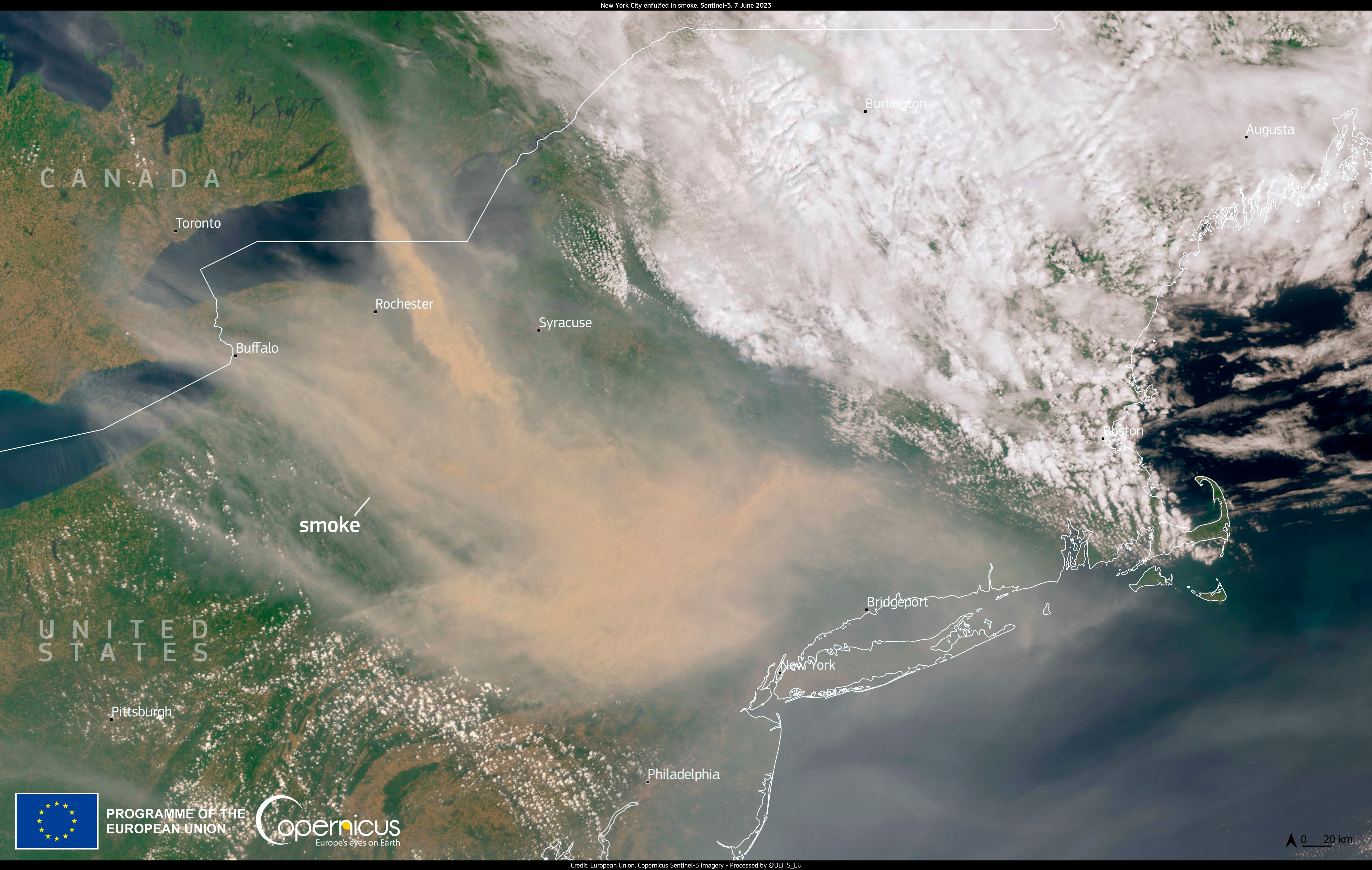 The vast smoke cloud engulfing parts of Canada and the US Northeast this week