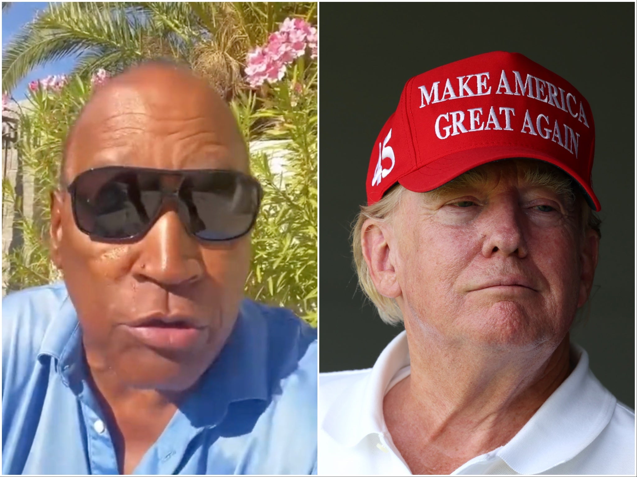 OJ Simpson (left) and Donald Trump