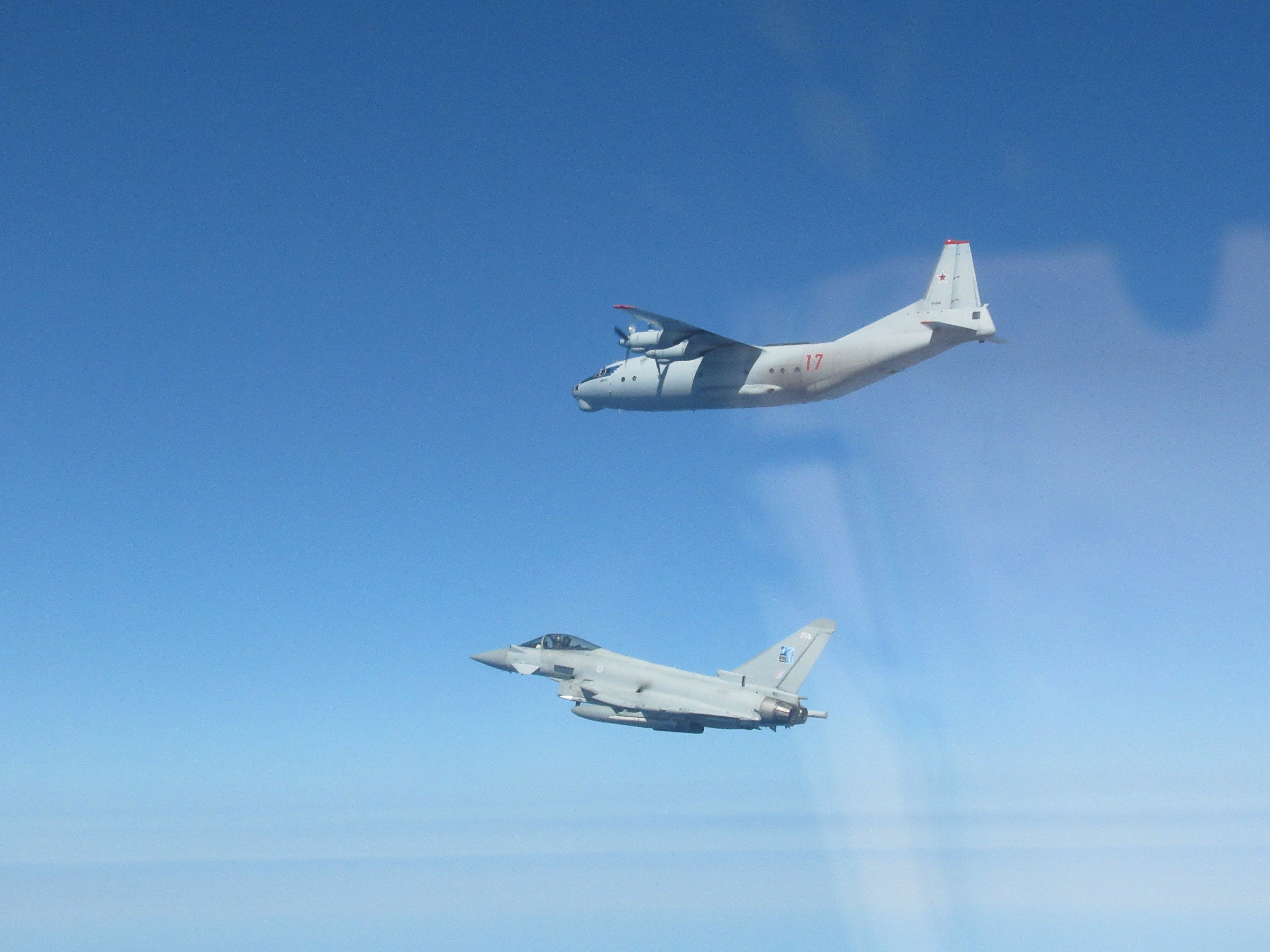 Typhoons were again scrambled on Friday morning to intercept one AN12 ‘CUB’ and one AN72 ‘COALER’ flying south from mainland Russia towards the Kaliningrad Oblast