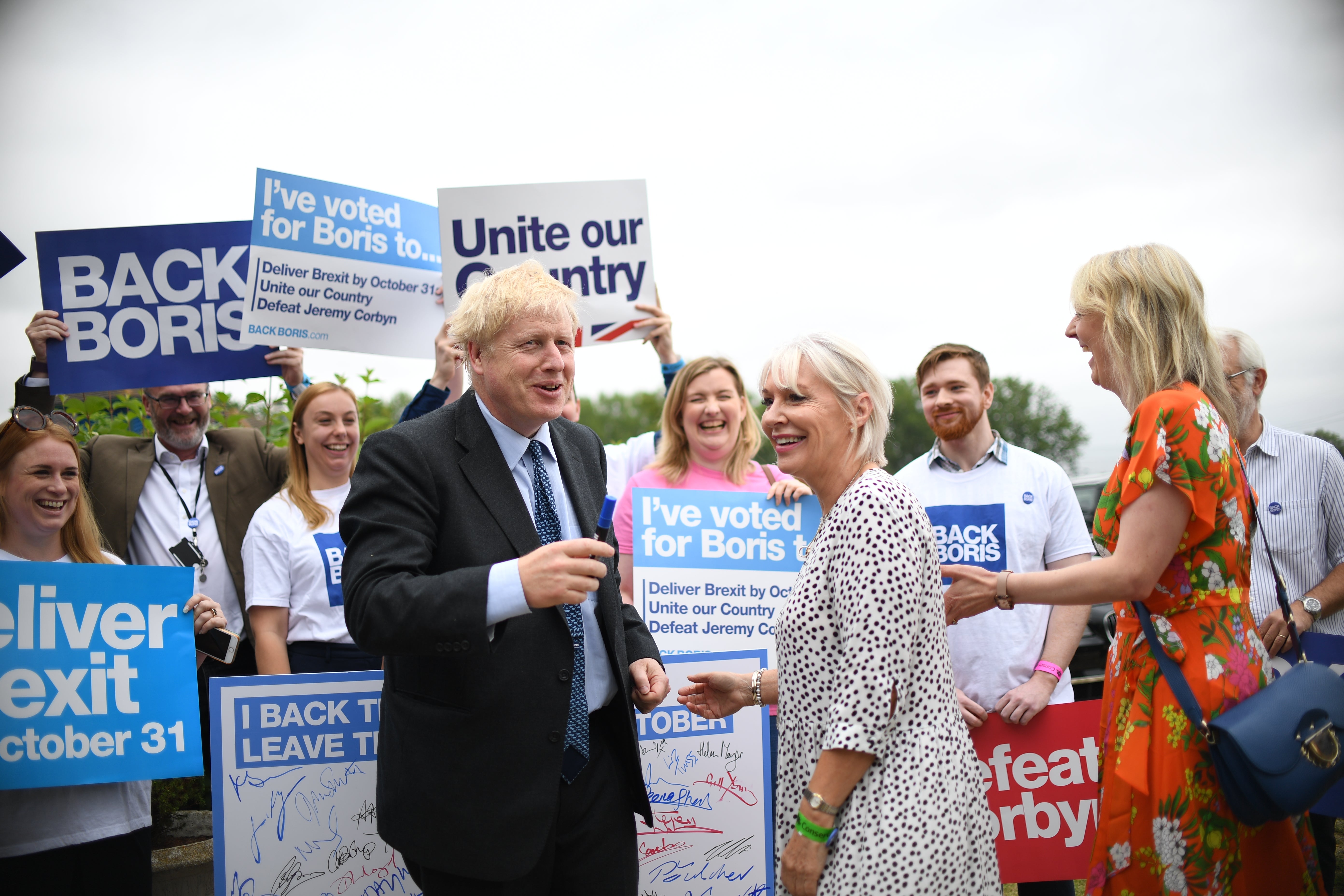 Boris Johnson pictured with one of his allies Nadine Dorries, who quit as an MP last week triggering a by-election