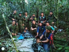 Four children missing in jungle after Colombia plane crash found alive after 40 days