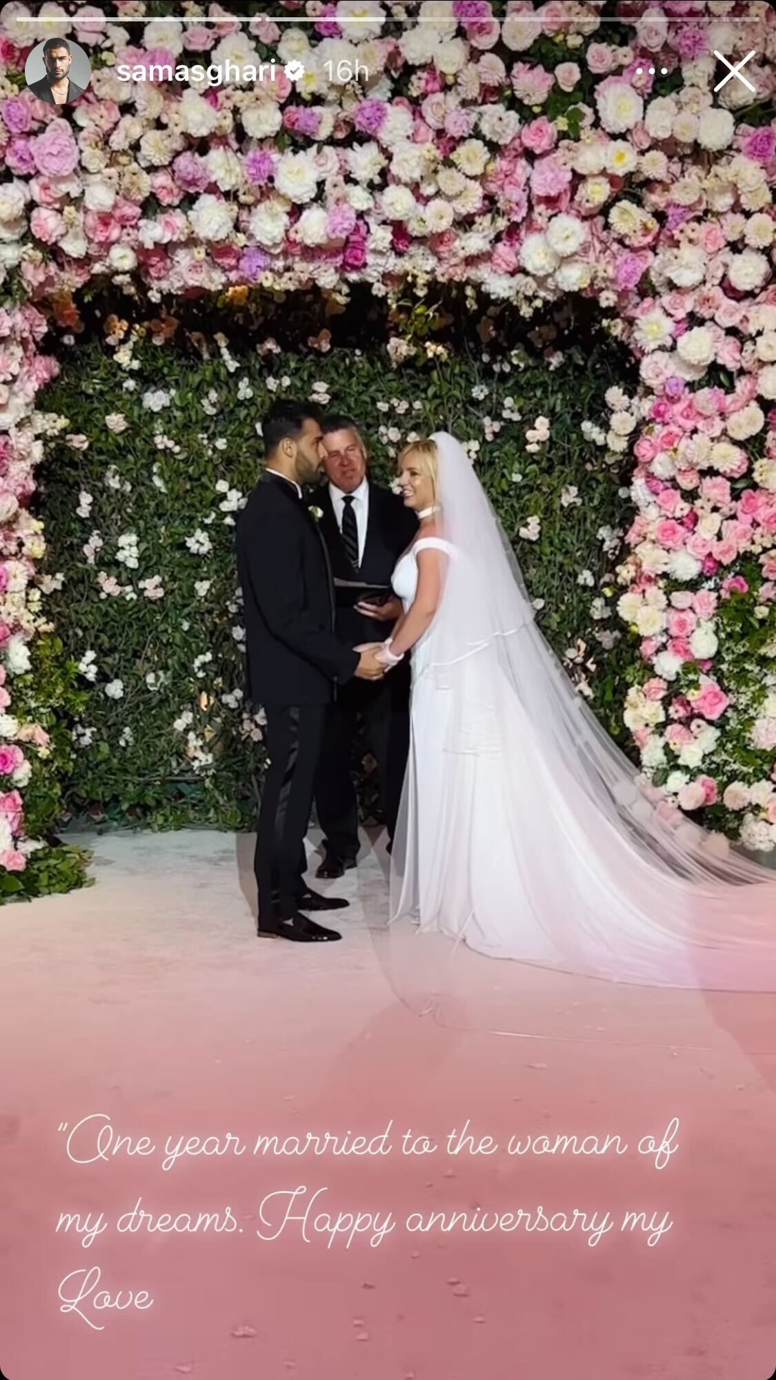 Sam Asghari shared previously unseen clips from his and Britney Spears’ wedding last year