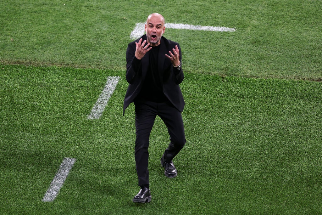 Guardiola is famous for his touchline gestures