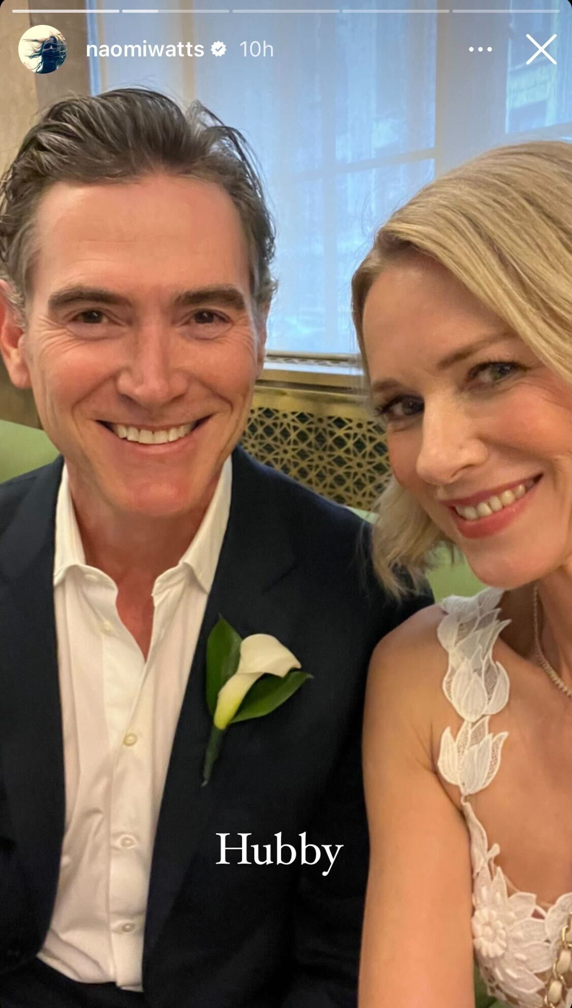 Naomi Watts and Billy Crudup have officially tied the knot