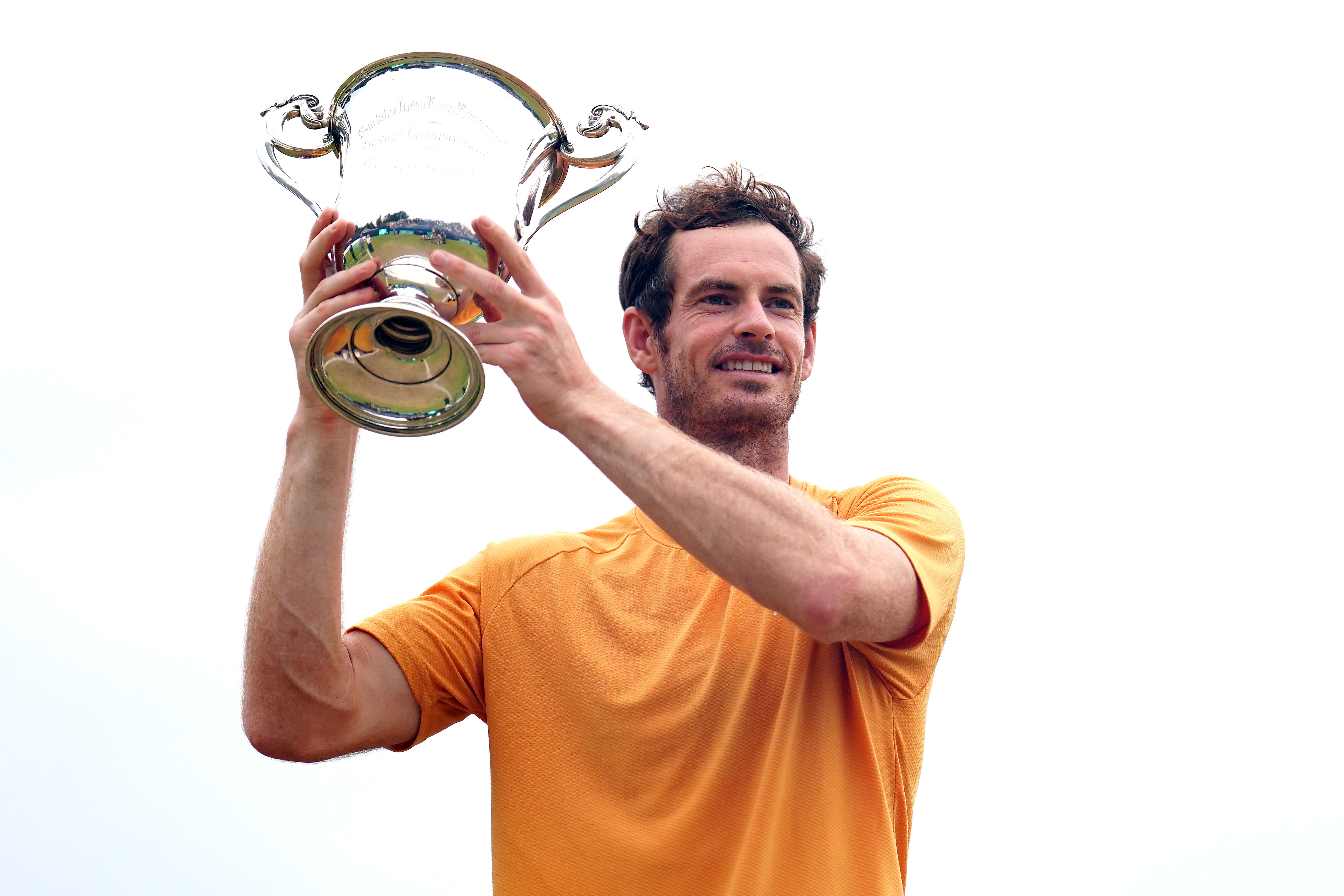 Andy Murray celebrates with the trophy (Zac Goodwin/PA)