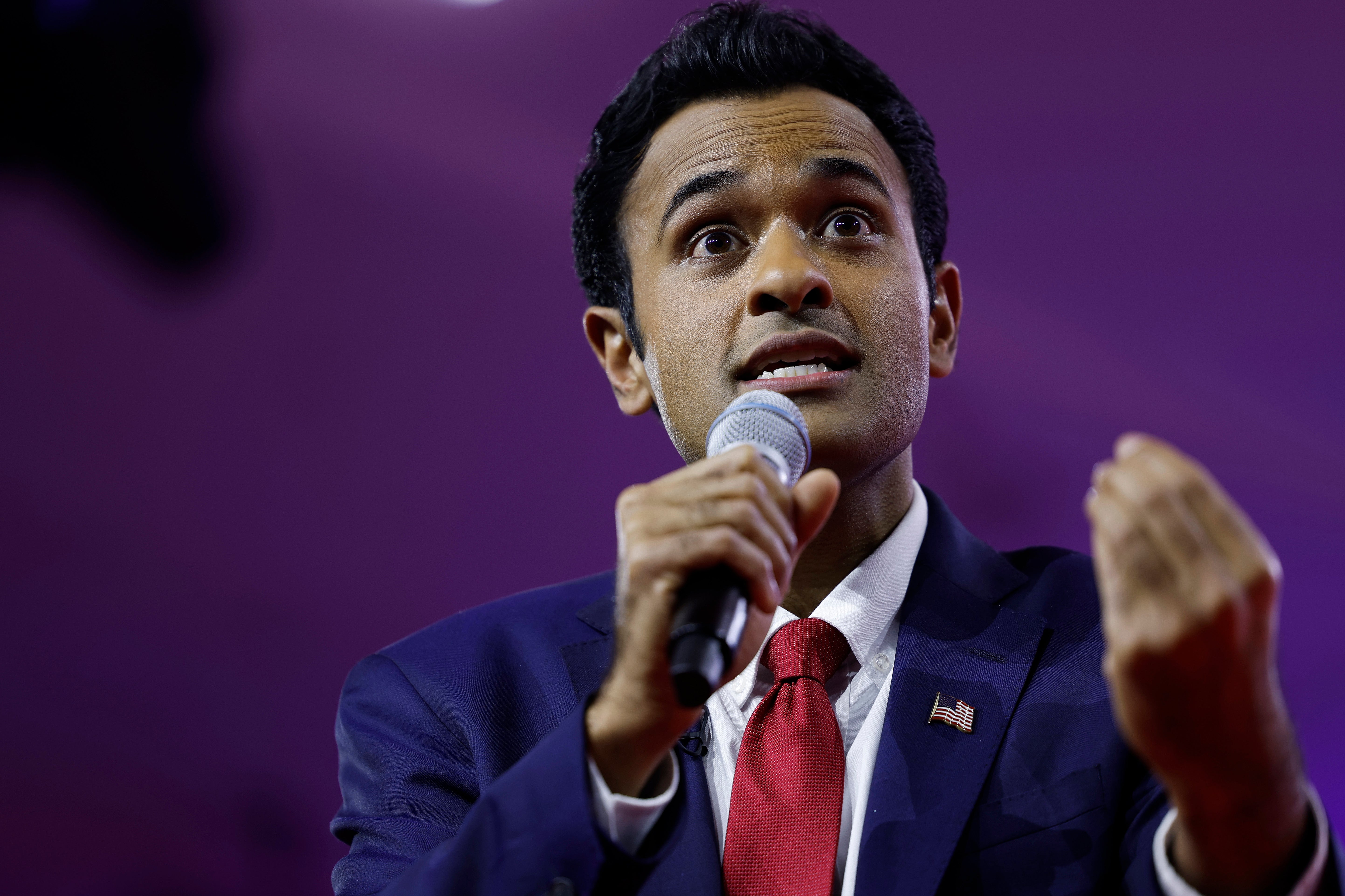 Vivek Ramaswamy at the annual Conservative Political Action Conference (CPAC) in National Harbor, Maryland in March