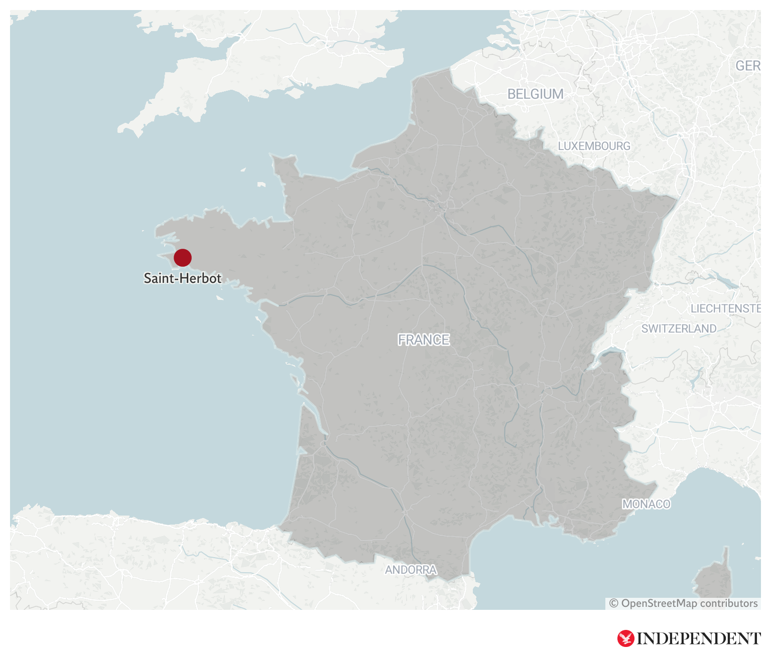 Saint-Herbot in Brittany, where the schoolgirl was shot dead on Saturday