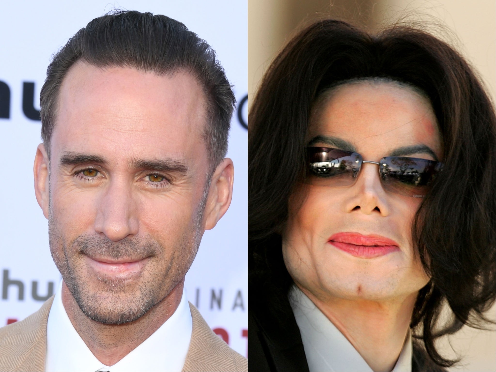 Joseph Fiennes (left) and Michael Jackson (right)