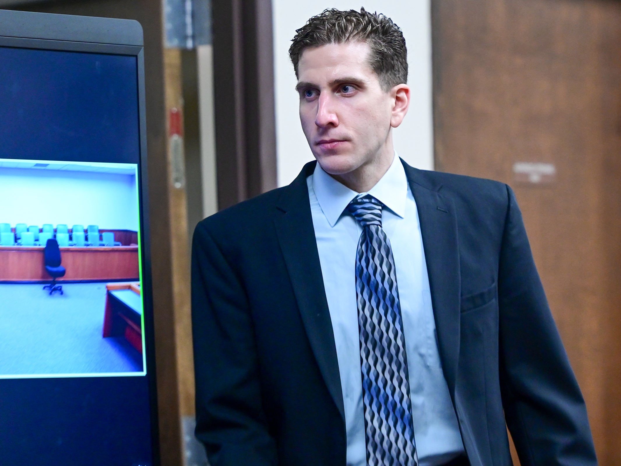 Bryan Kohberger enters the courtroom for a motion hearing regarding a gag order on 9 June