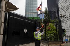 Chinese man arrested over anti-US graffiti at US Consulate in Hong Kong, police say