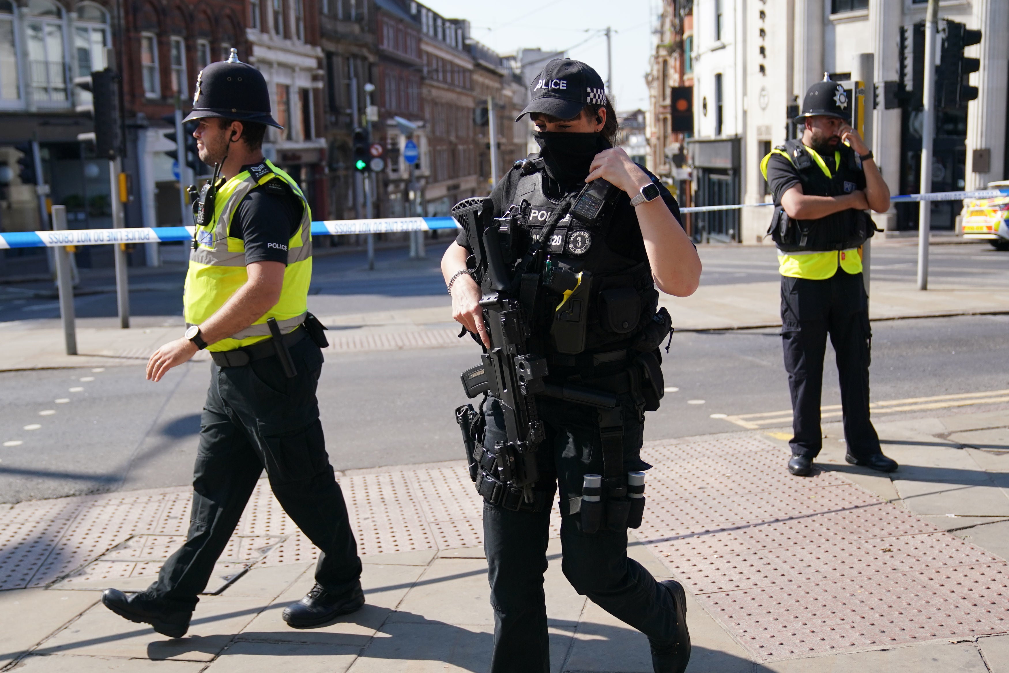 Armed police on the scene as investigations into what happened continue