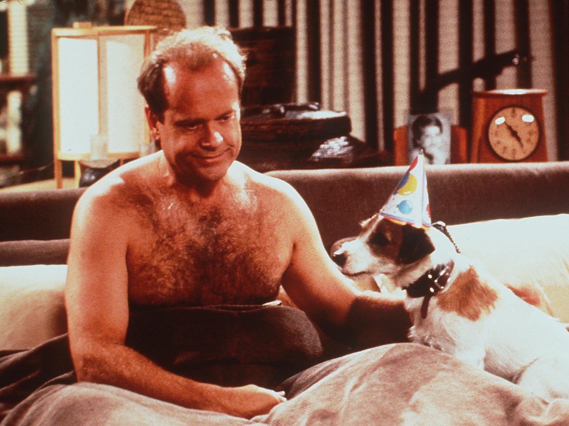 Grammer as Frasier Crane and Moose the dog as Eddie in ‘Frasier’