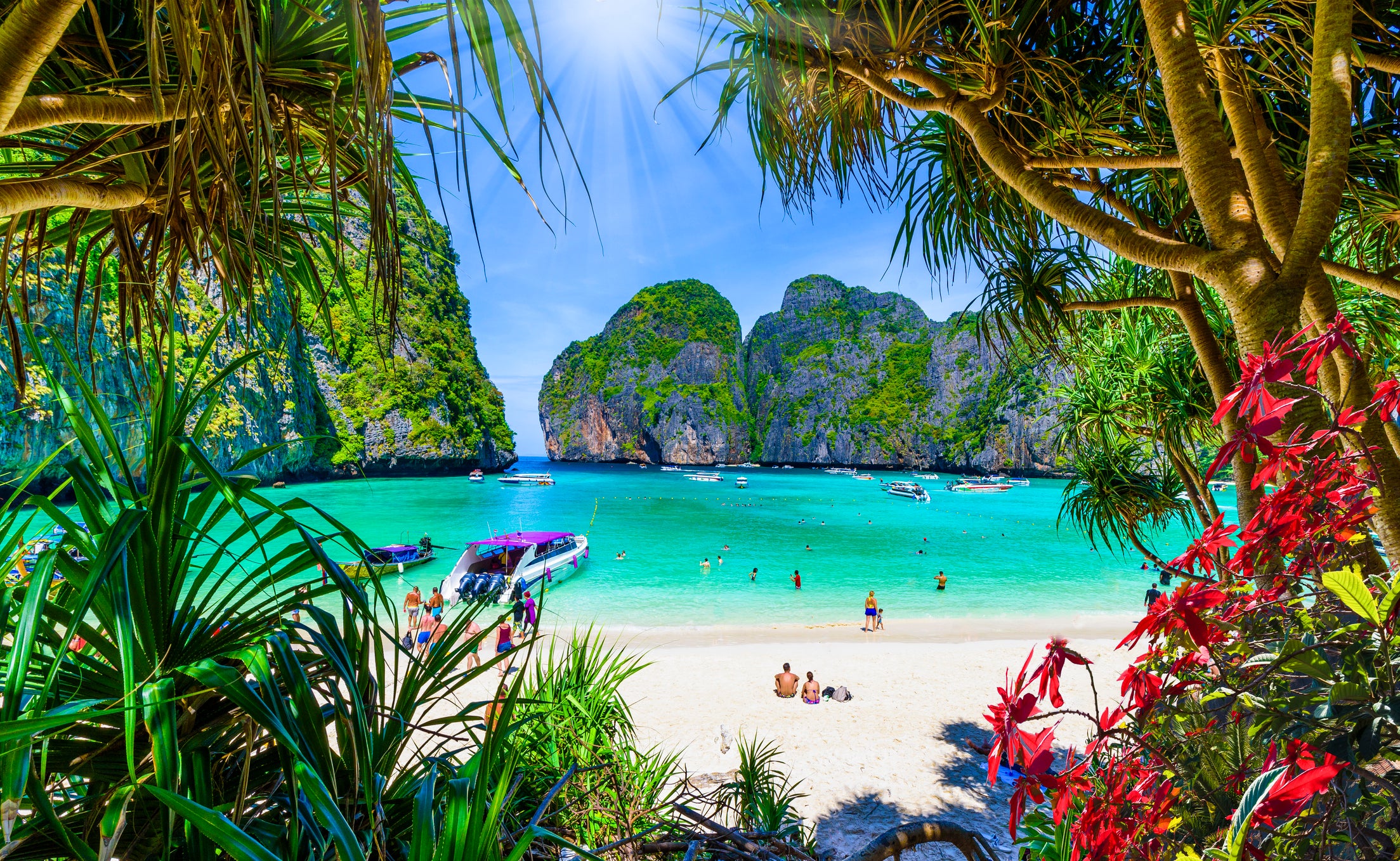 The iconic Maya Beach was made famous by movie The Beach