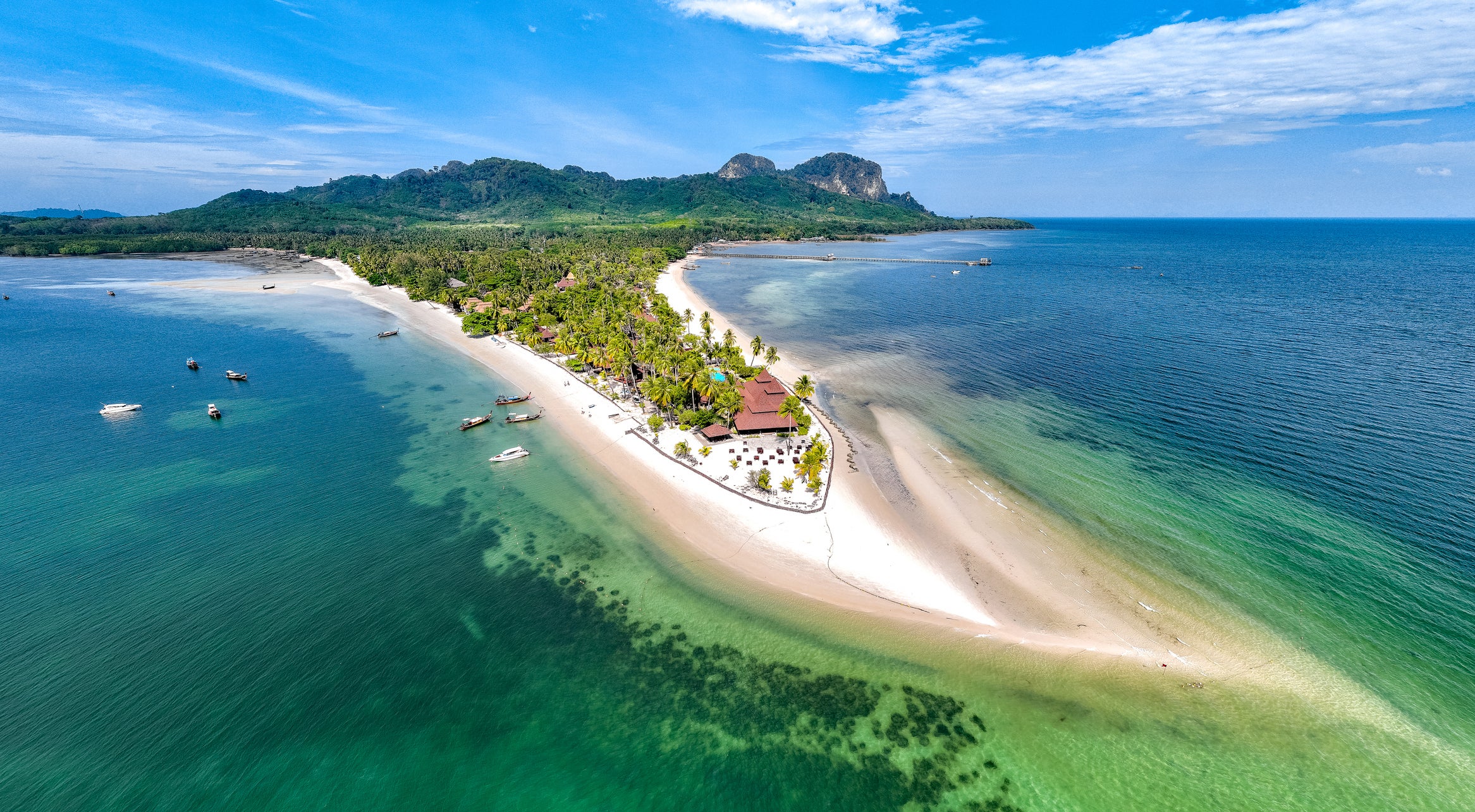 An aerial view of Koh Mook in Trang, Thailand