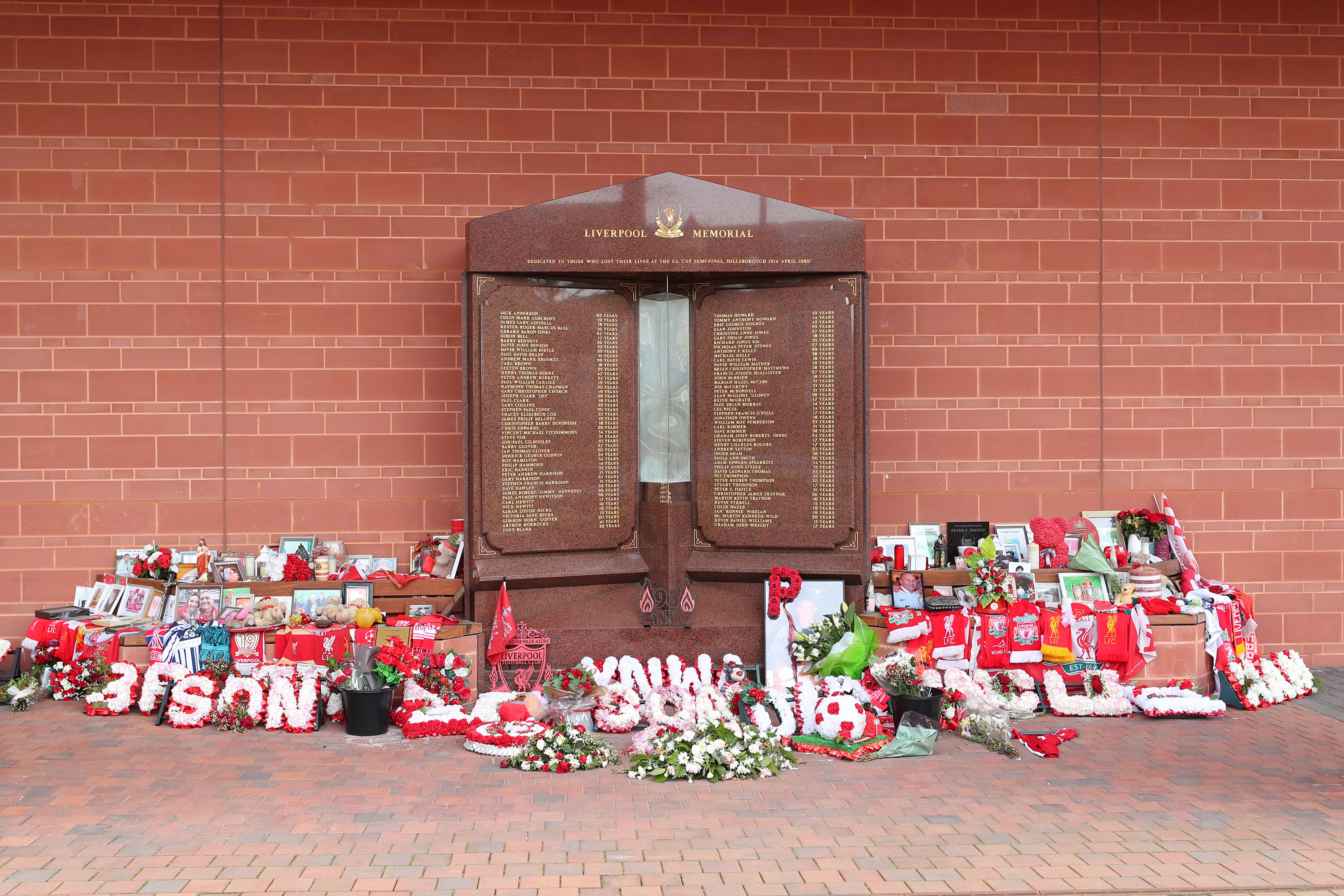 The Hillsborough Memorial outside Anfield (Peter Byrne/PA)