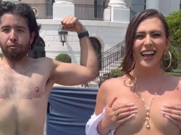 Conservative outrage over transgender model posting topless video at White House Pride party