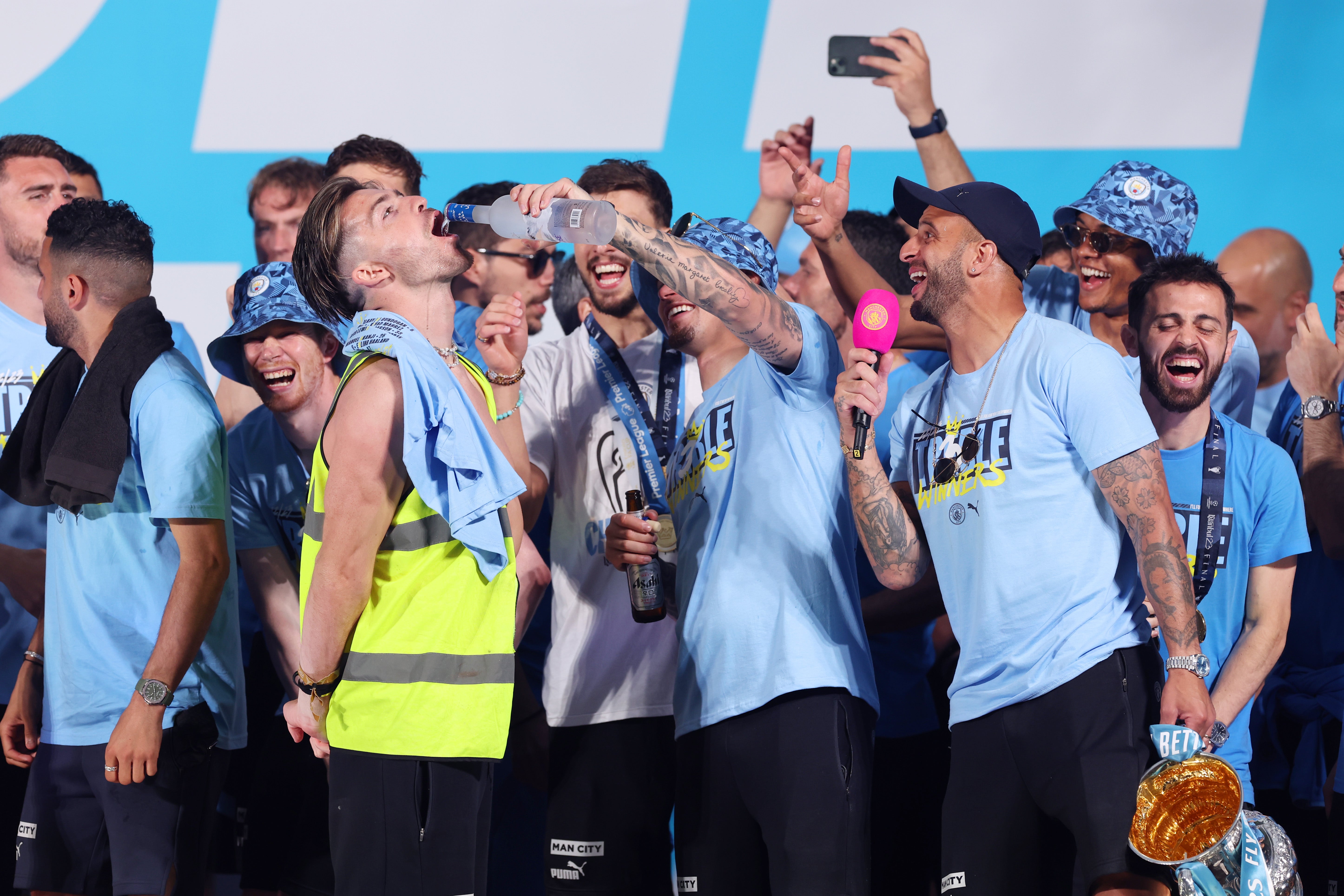 Manchester City’s celebrations have carried on after their Champions League final victory