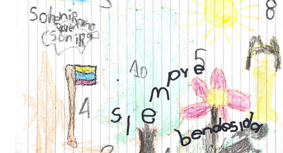 A drawing the children made for the Army officers who lead rescue efforts