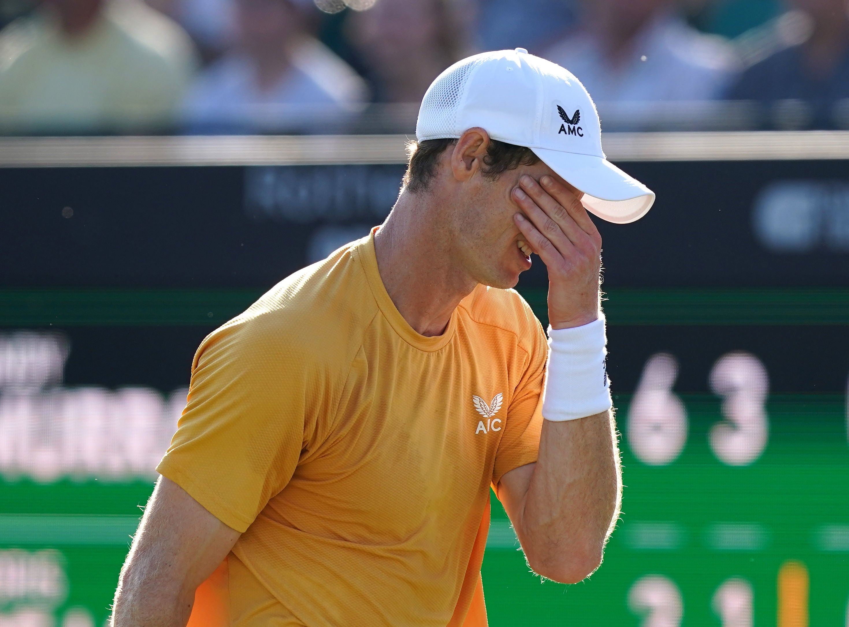 Andy Murray in action at the Nottingham Open this week