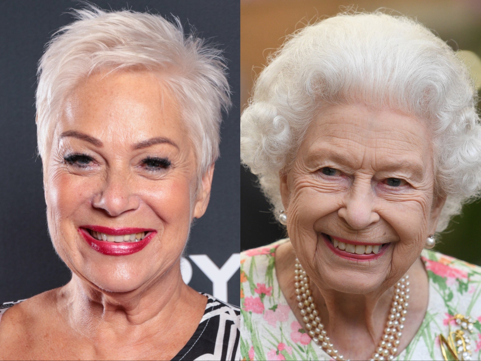 Denise Welch and Queen Elizabeth II