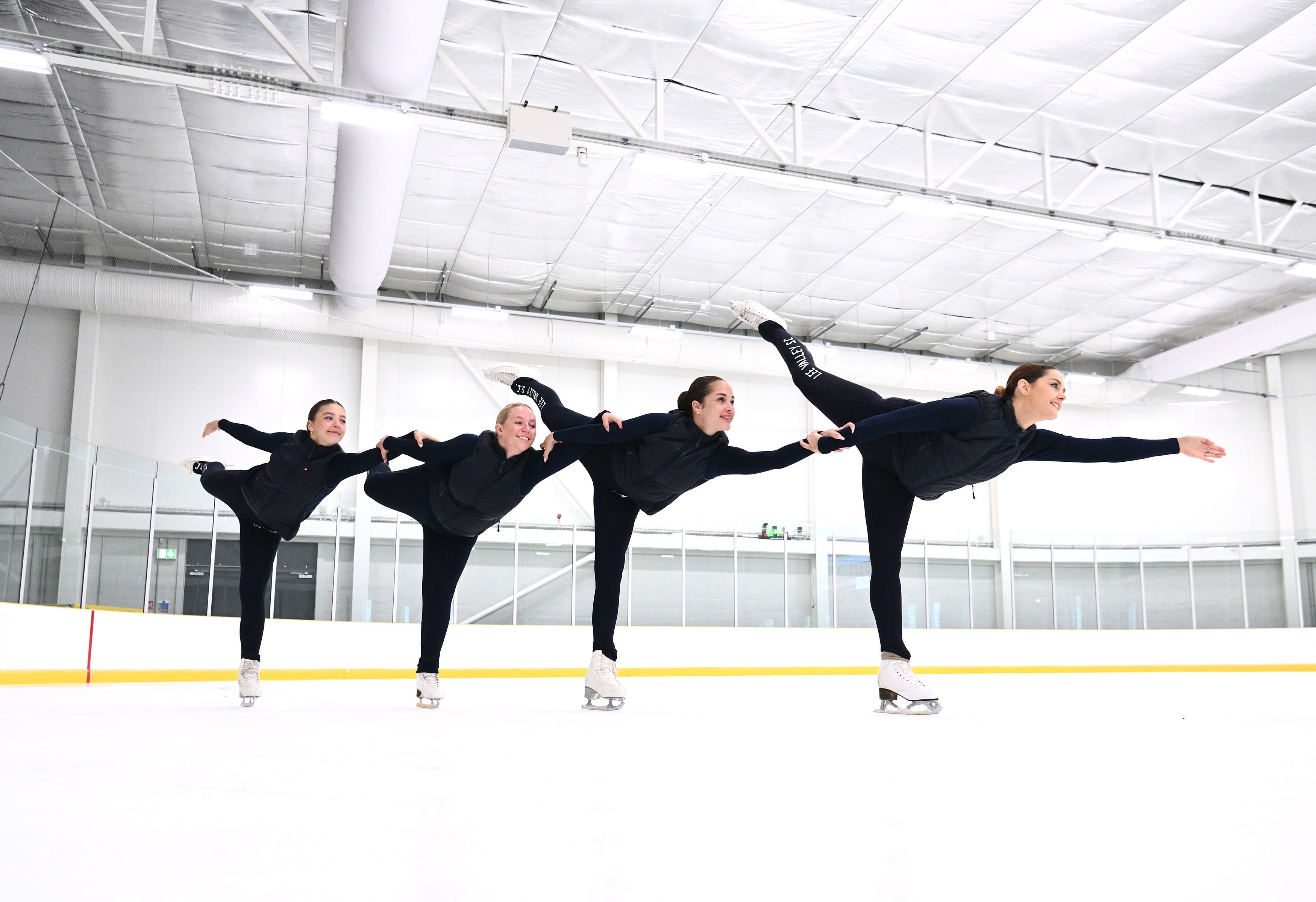 Members of the Lee Valley Ice Skating Club skate at the launch of the new £30 million Lee Valley Ice Centre in Leyton ahead of opening to the public