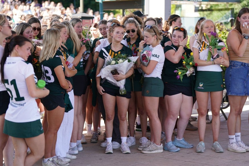 Thousands of students attended a vigil in memory of Barnaby and Grace, who were both talented athletes