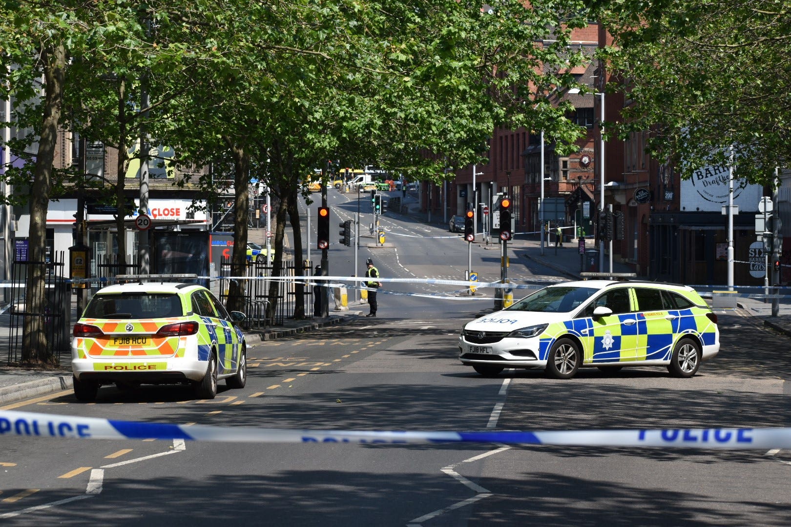 A police cordon in Milton street in Nottingham (Matthew Cooper/PA)