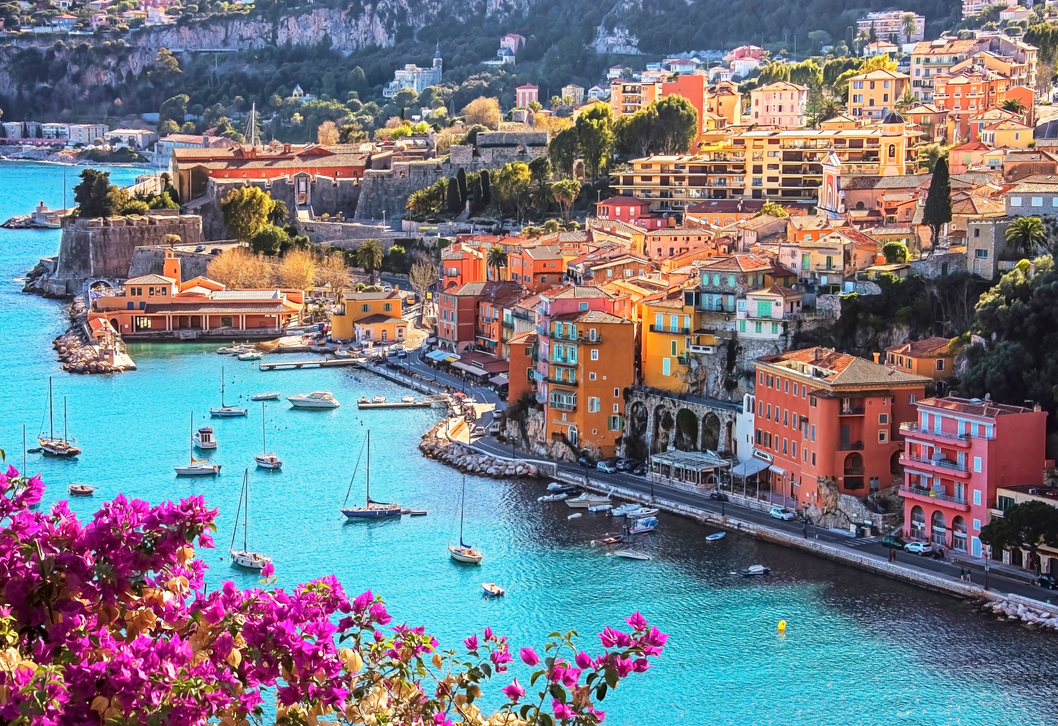 The colourful walls of Villefranche-sur-Mer, Nice