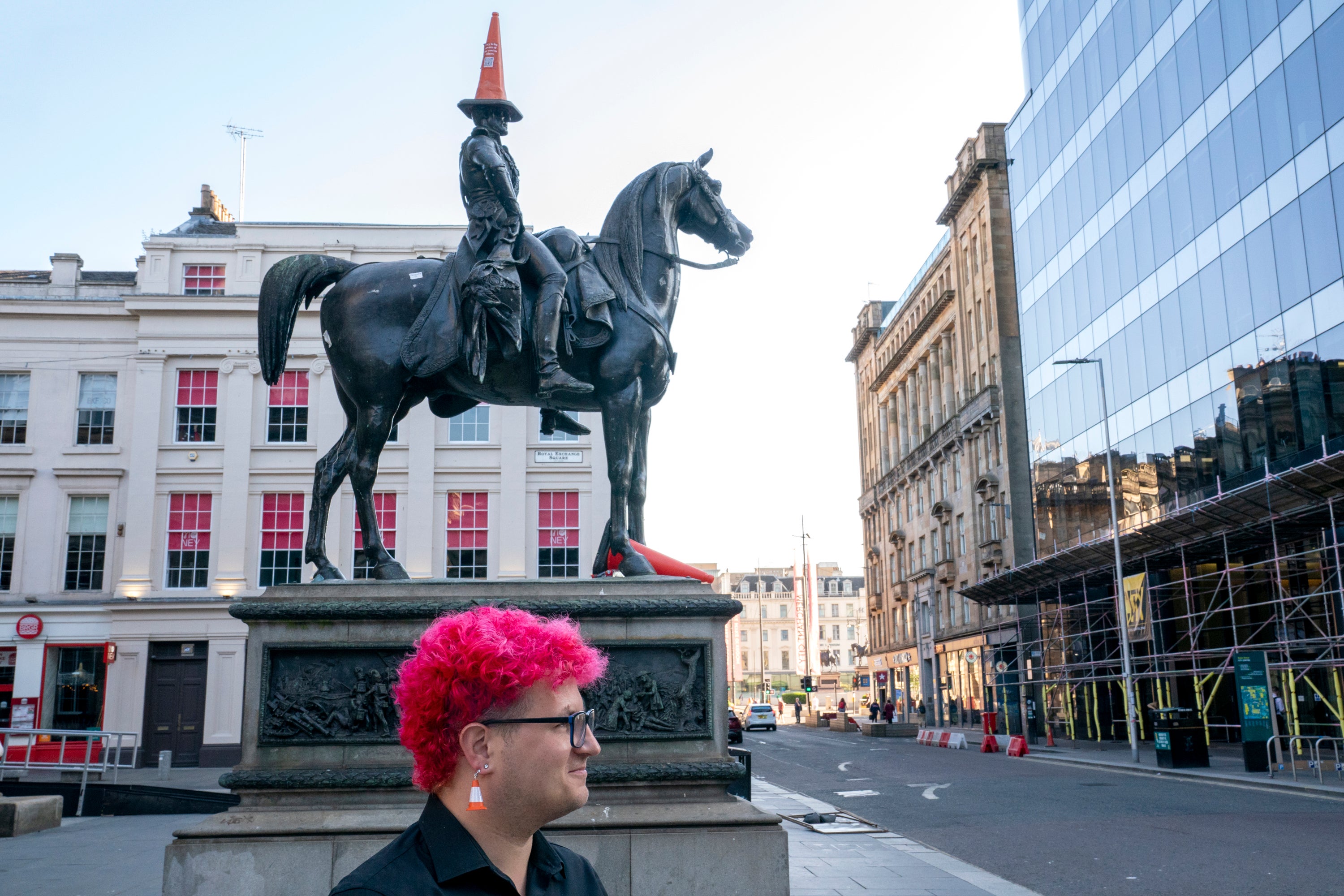 Banksy said the traffic cone on top of the Duke of Wellington statue is his favourite piece of ‘art’ in the UK