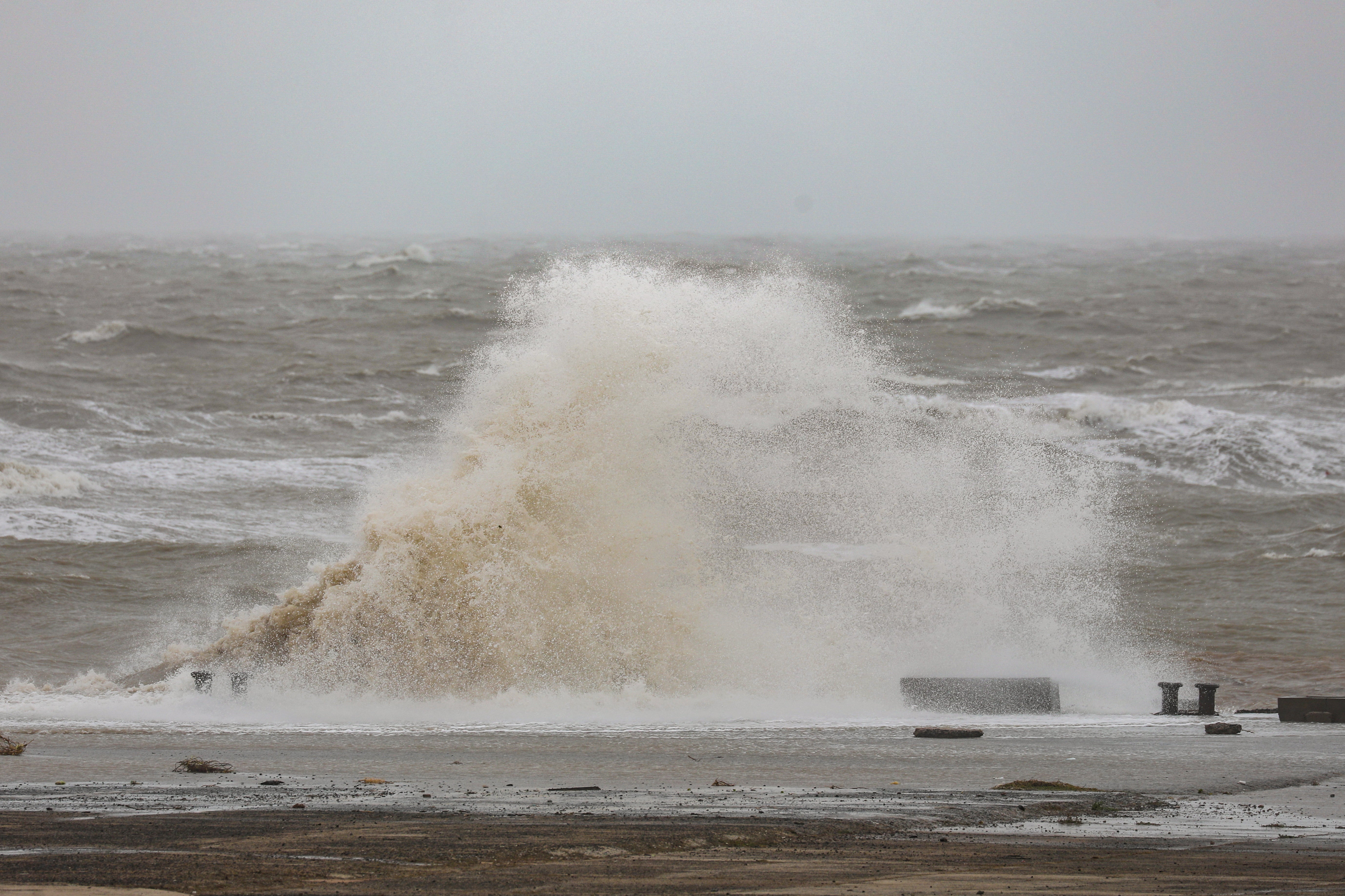 High tide at the sea coast in Mandvi, in the Kutch district of the western state of Gujarat