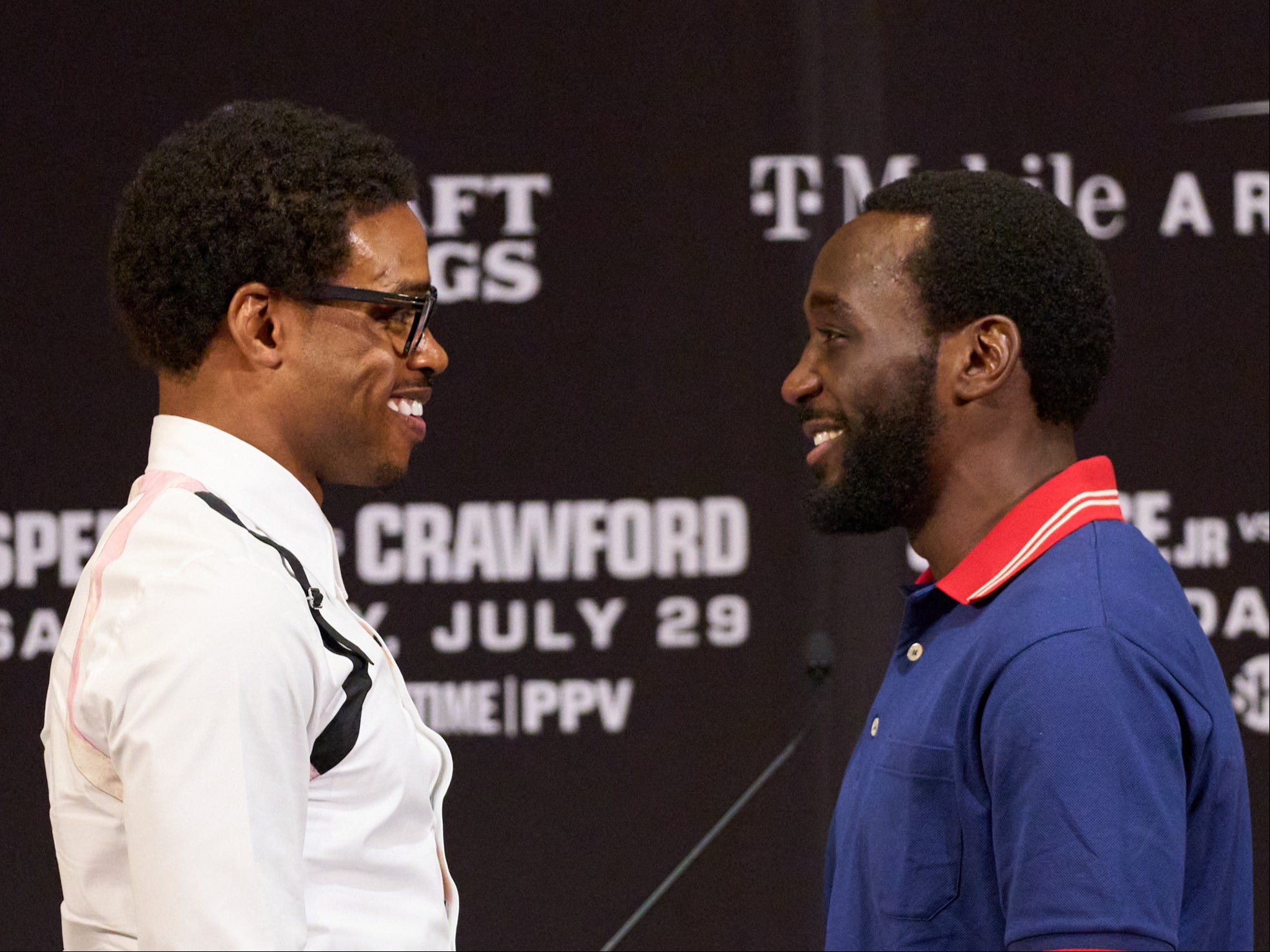 Spence Jr, left, and Crawford were both unbeaten ahead of their long-awaited title fight