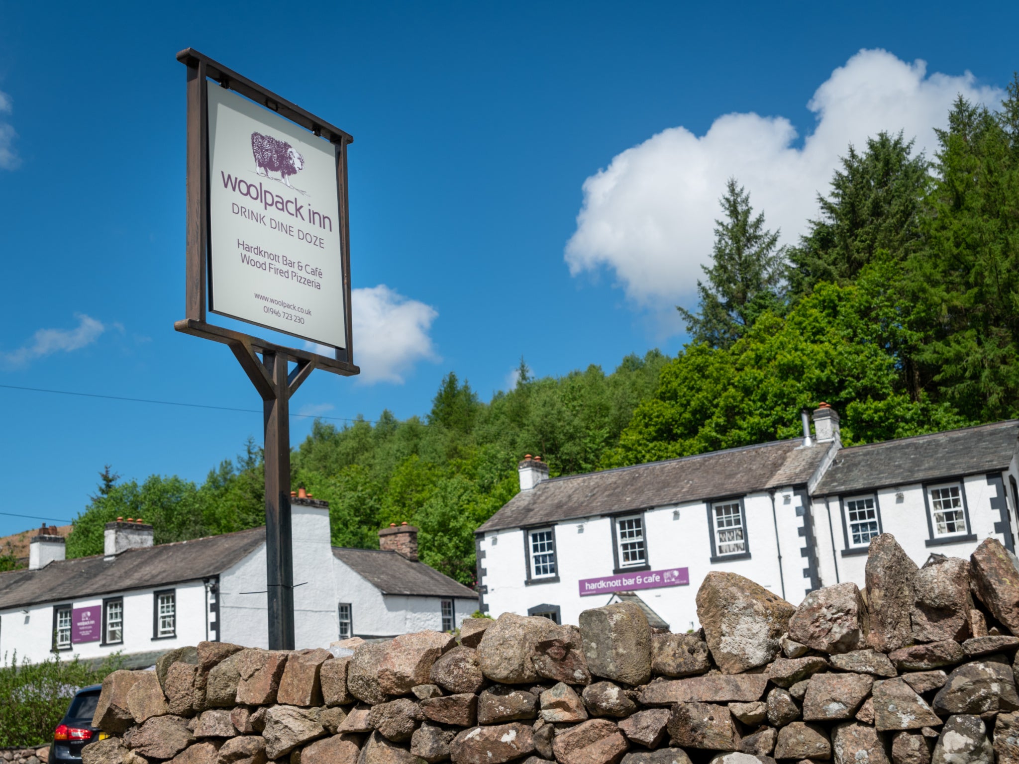 Scafell Pike and Harter Fell are close to The Woolpack Inn