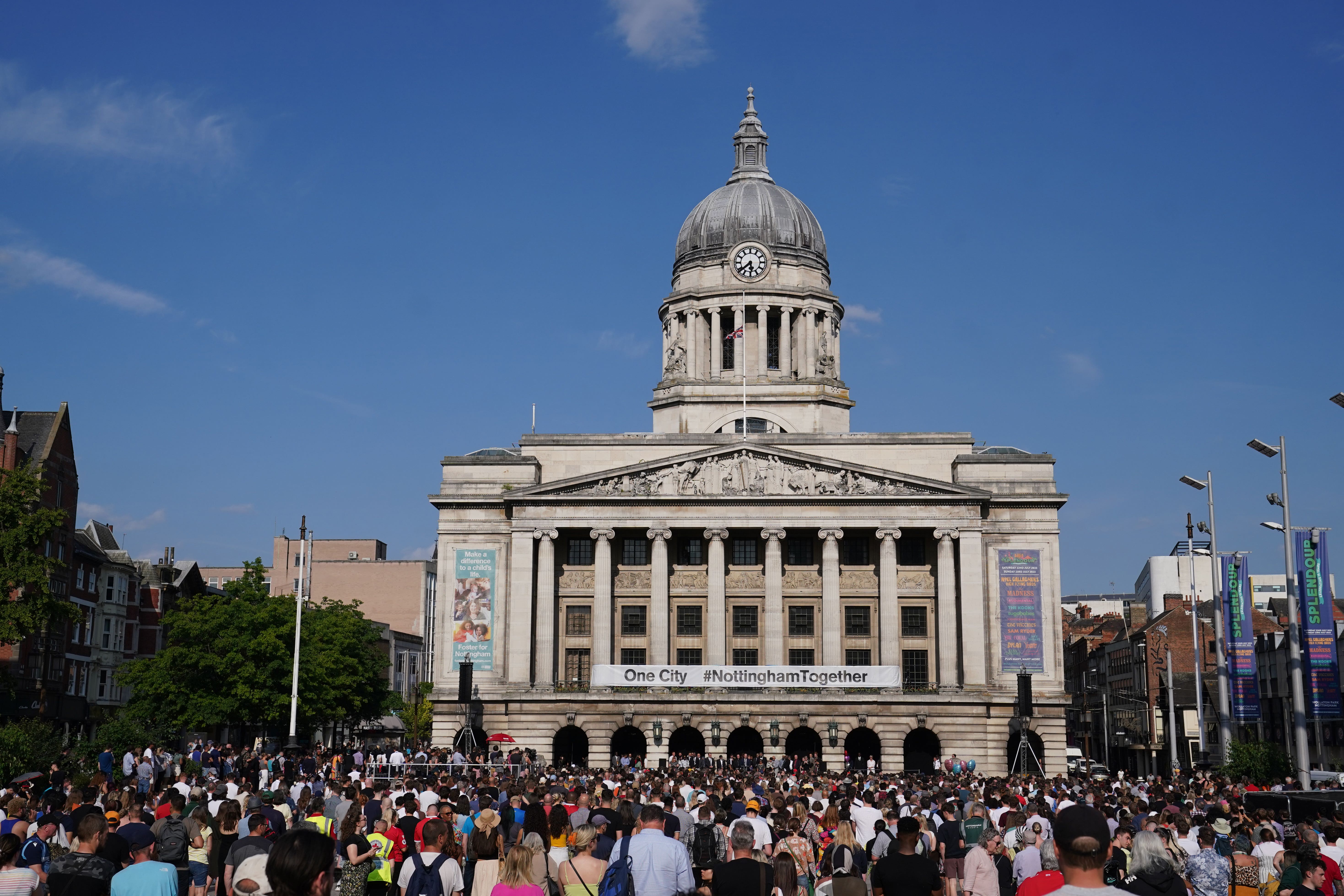 Members of the public take part in a vigil in Old Market Square, Nottingham (Tim Goode/PA)