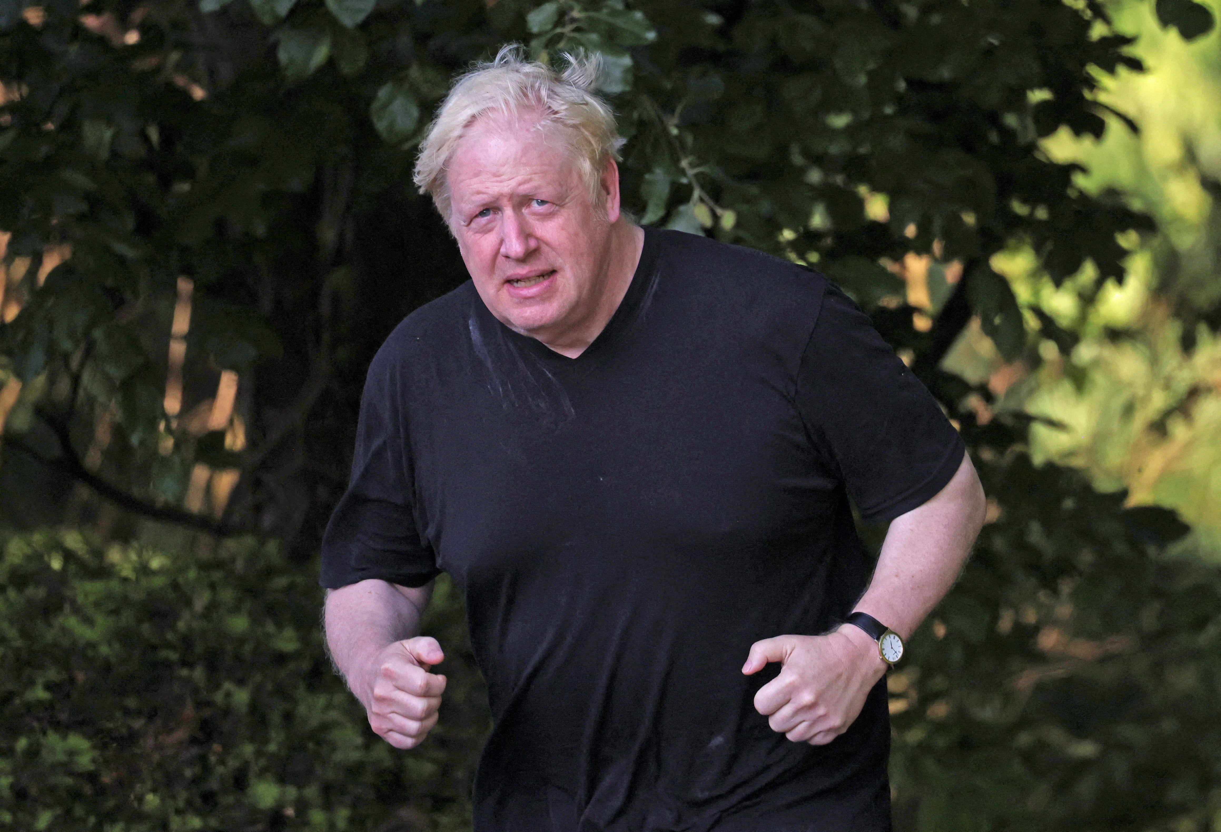 Boris Johnson near his home in Oxfordshire this week