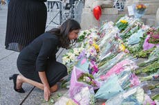 Suella Braverman lays flowers in tribute to Nottingham victims