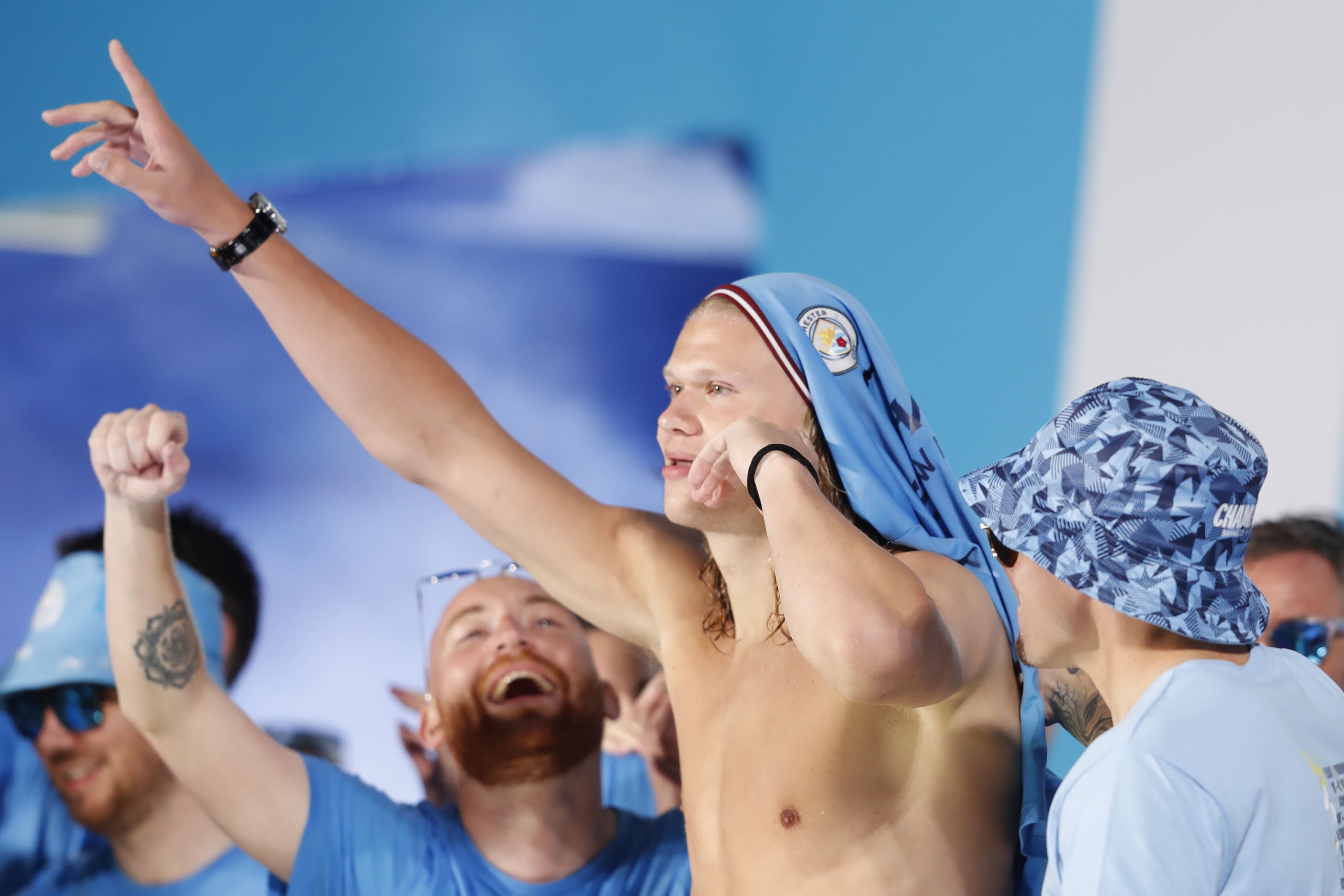 Erling Haaland enjoyed the treble parade (Will Matthews/PA)