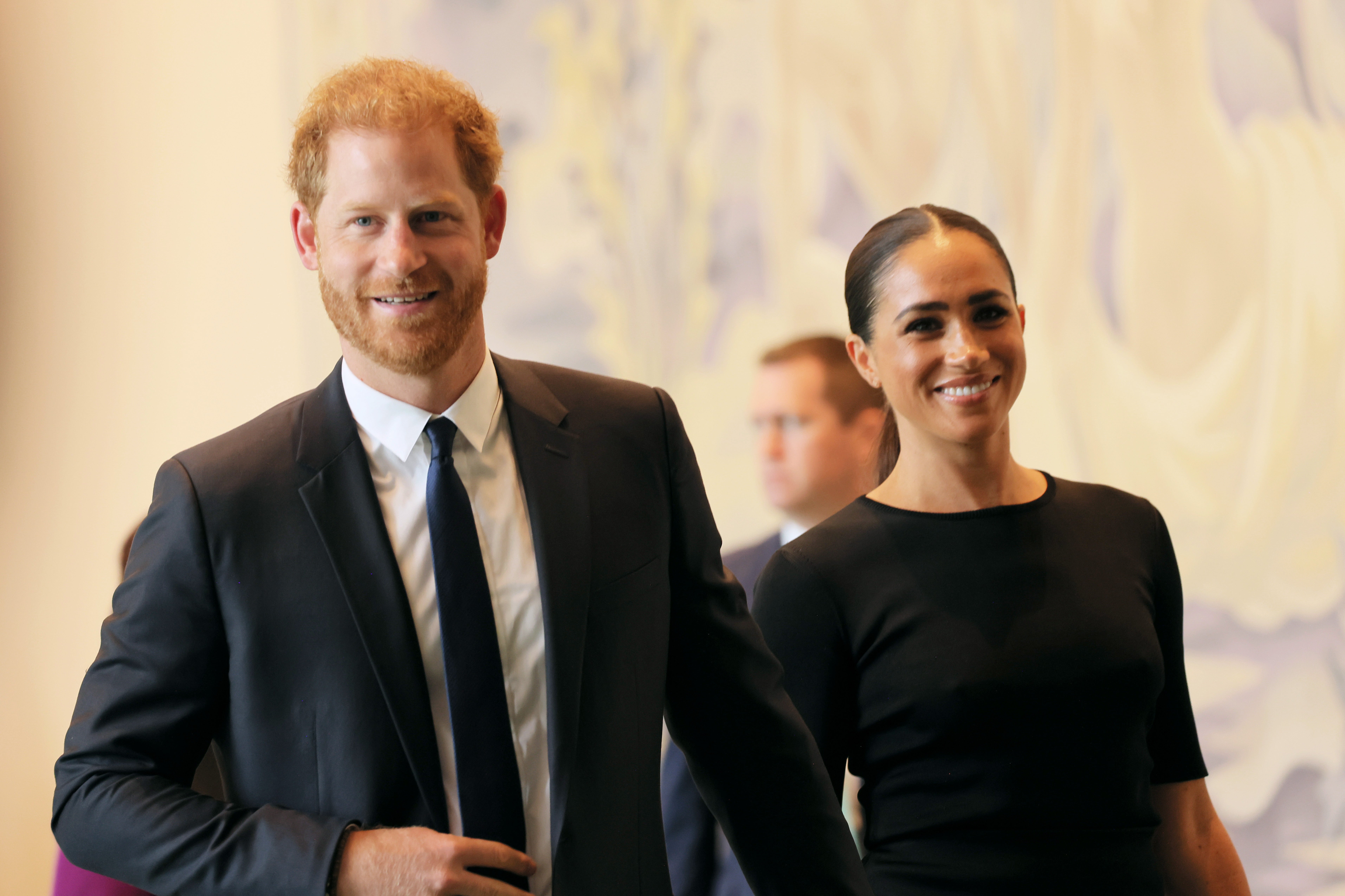 Prince Harry, Duke of Sussex and Meghan, Duchess of Sussex arrive at the United Nations Headquarters on July 18, 2022 in New York City