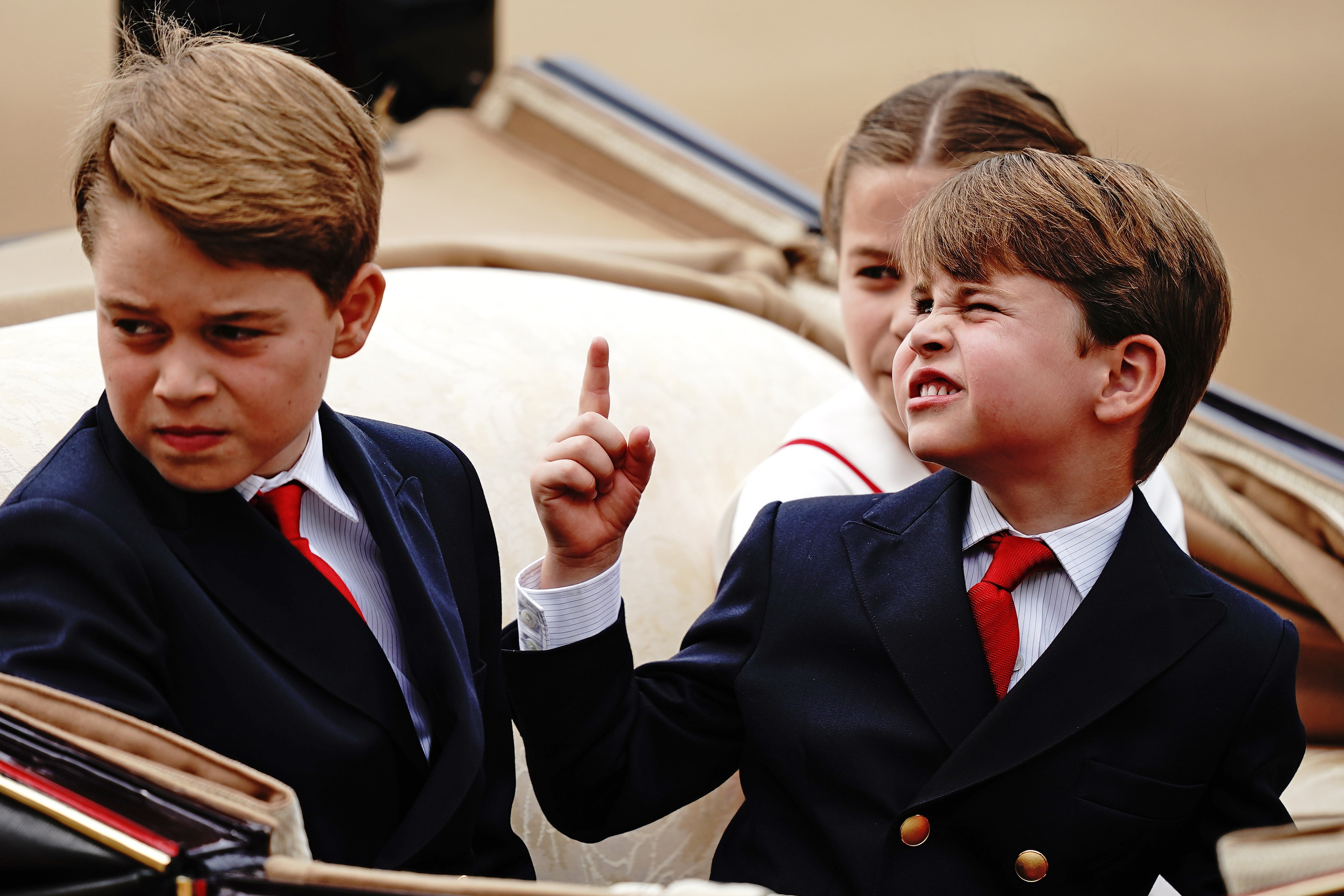 Prince George, Prince Louis and Princess Charlotte during the Trooping the Colour ceremony