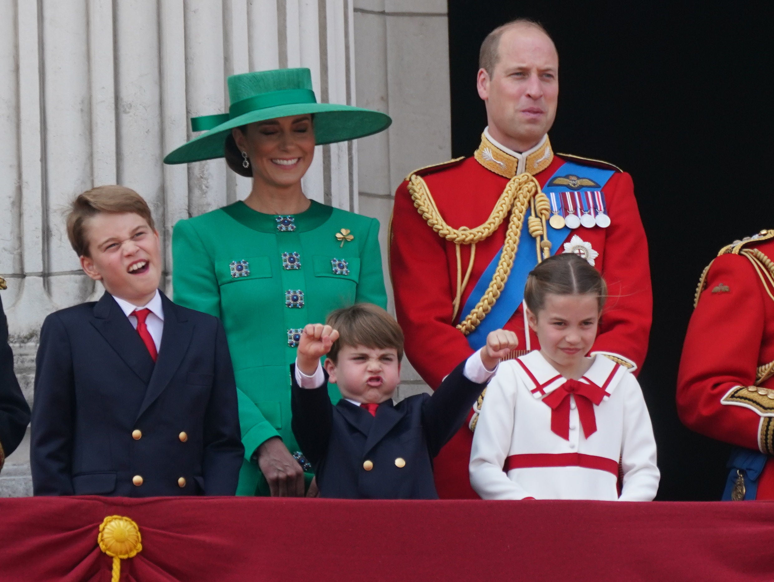 The youngest Cambridge appeared to enjoy the flypast