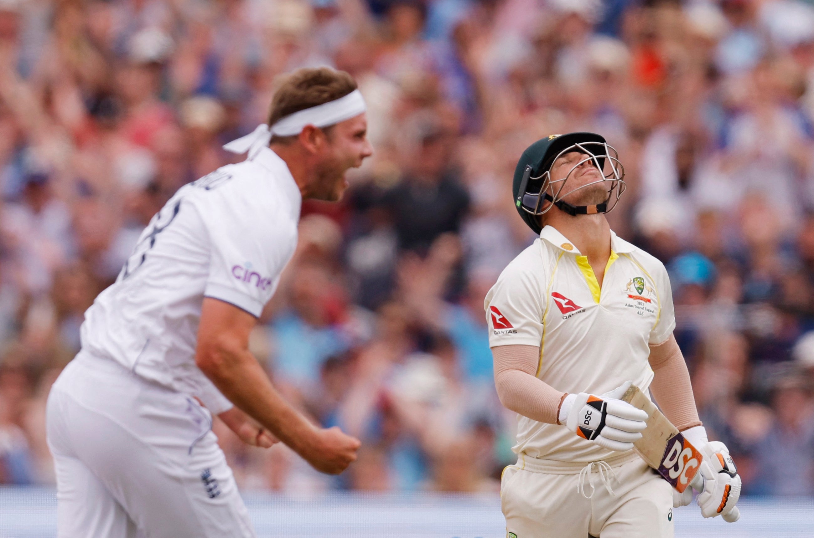 Stuart Broad continued his dominance over David Warner in the Test arena