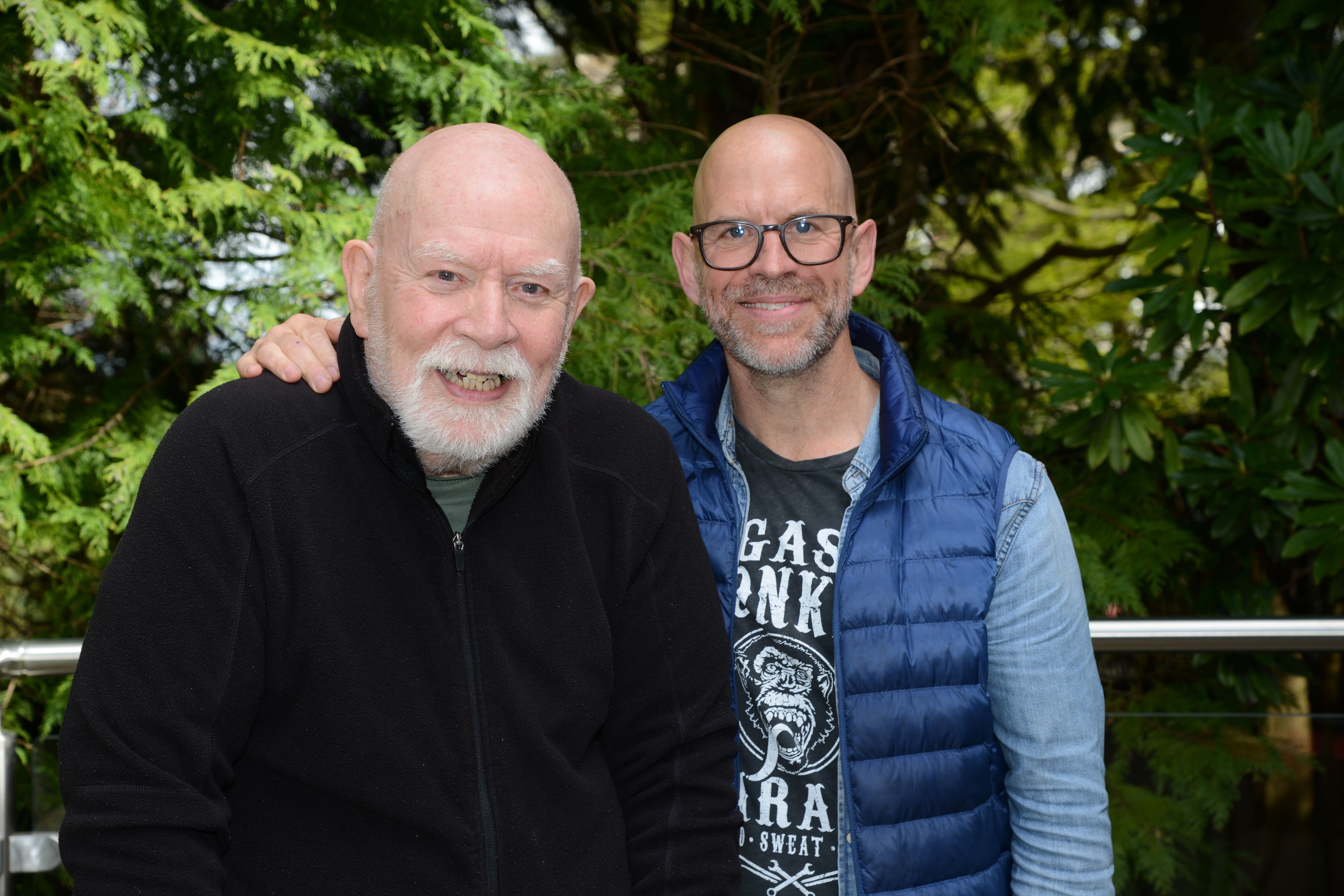 Nick Harvey (right) said his father Paul Harvey (left) is ‘over the moon’ (Music for Dementia/PA)