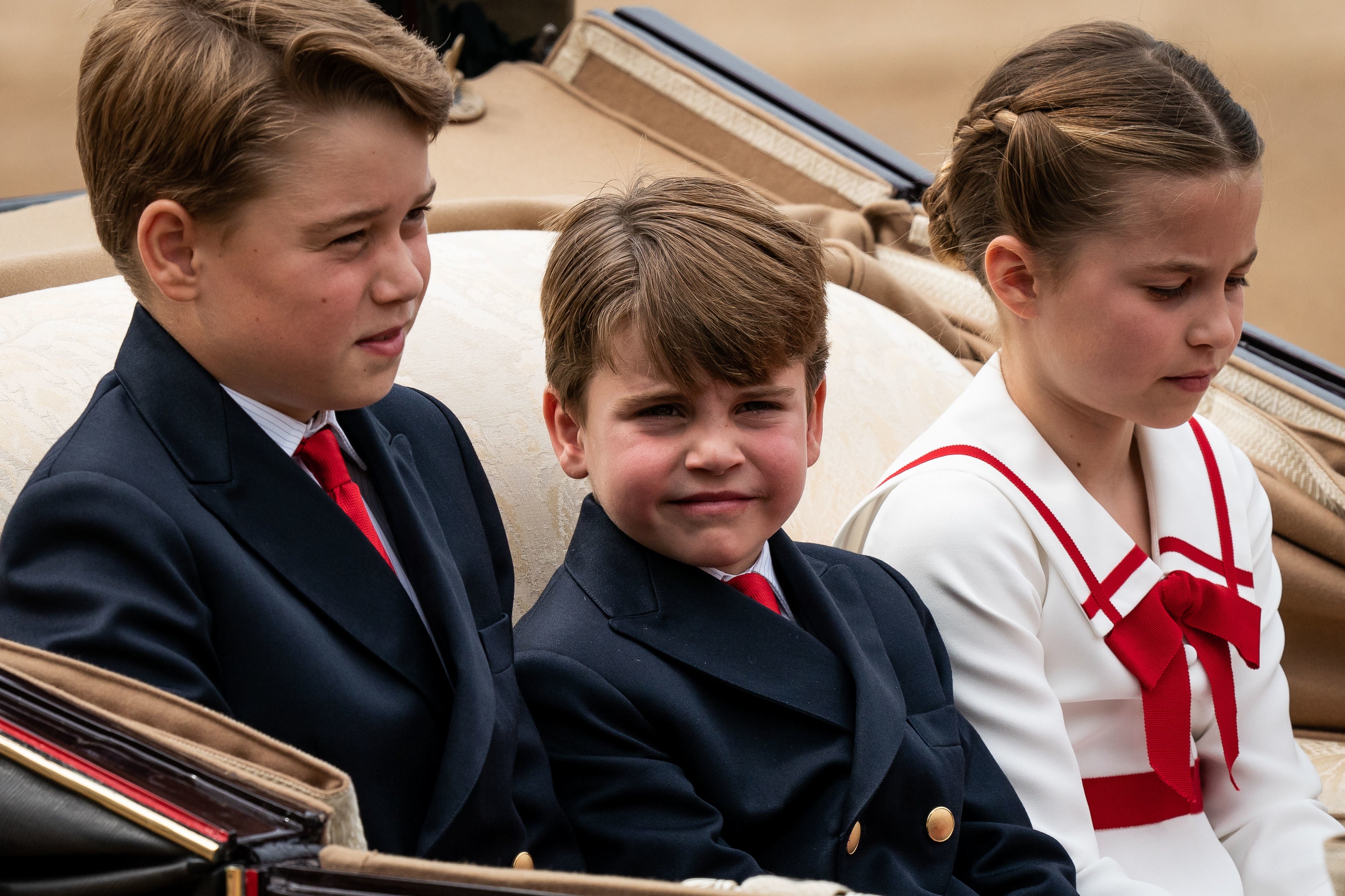 Prince George, Prince Louis and Princess Charlotte during the Trooping the Colour ceremony