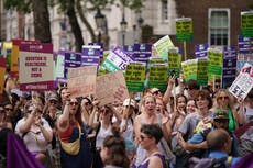 Protesters demand an end to the criminalisation of abortion