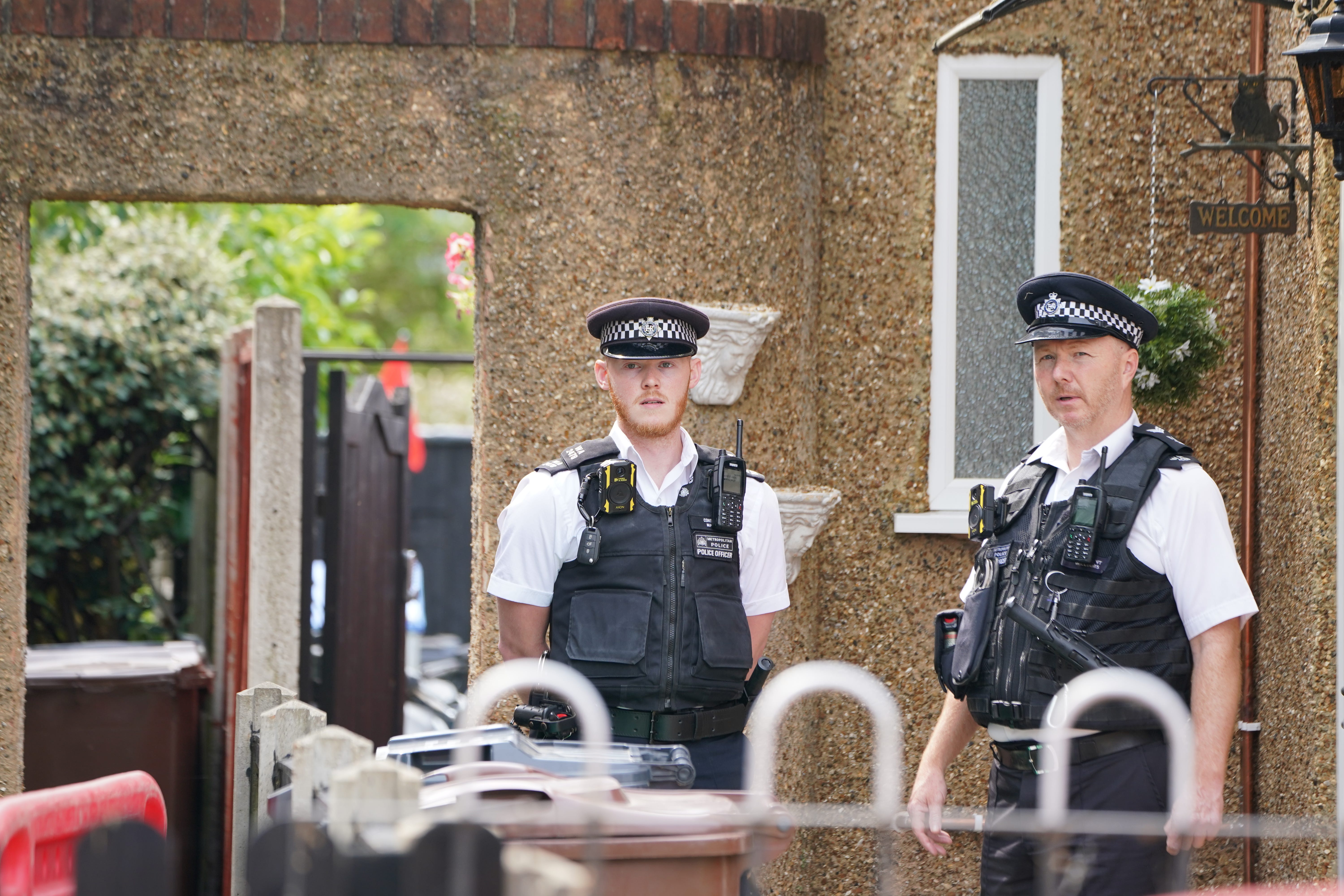 Police at the scene in Hounslow