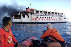 Philippine ferry with 120 people onboard catches fire at sea, rescue underway