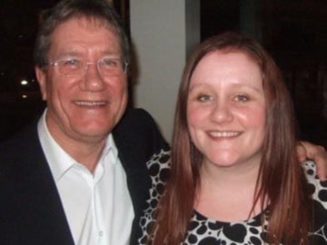 Ruth Carney with her father Peter Carney, who had Alzheimer’s and caught Covid in his care home