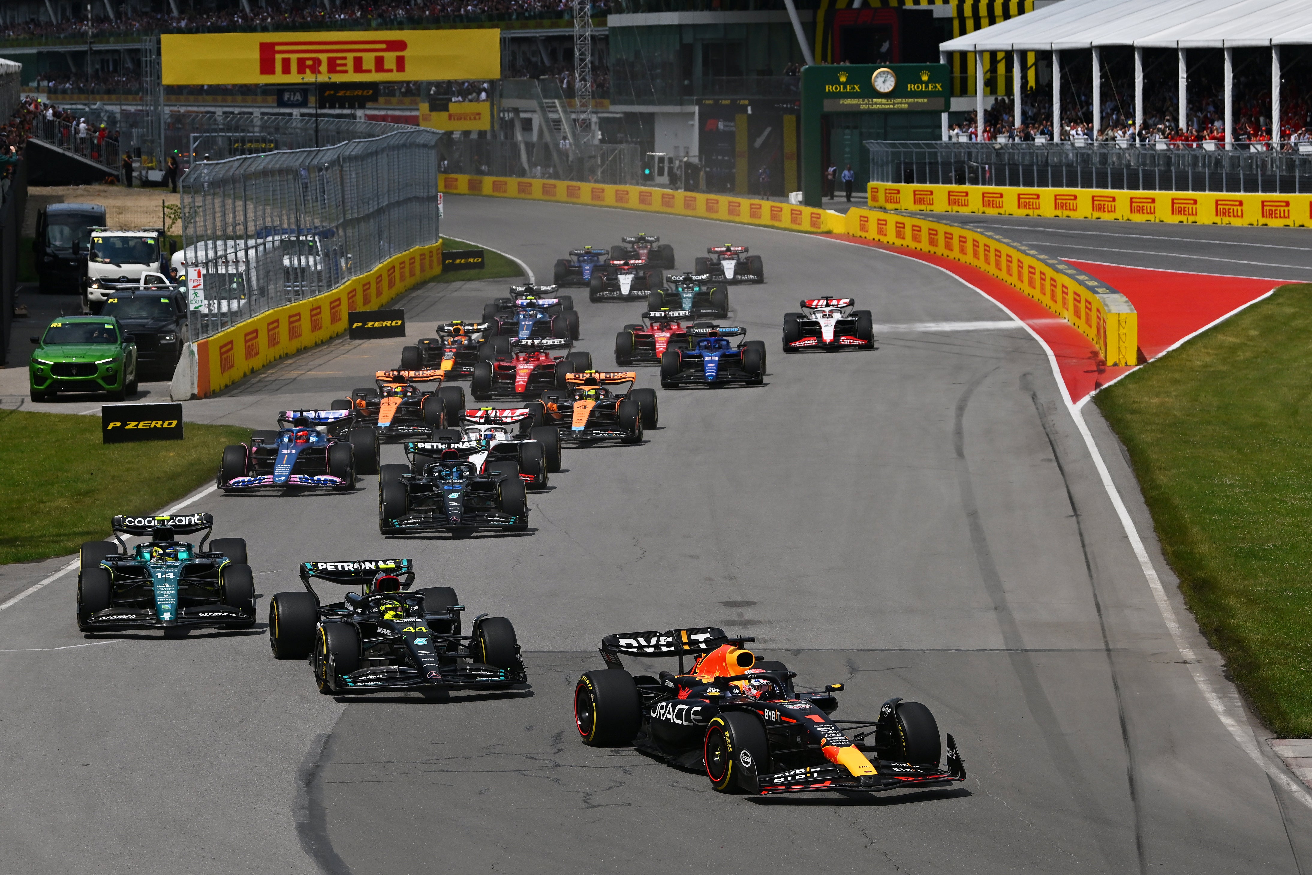 Verstappen led every lap in Montreal despite an early safety car bunching the pack