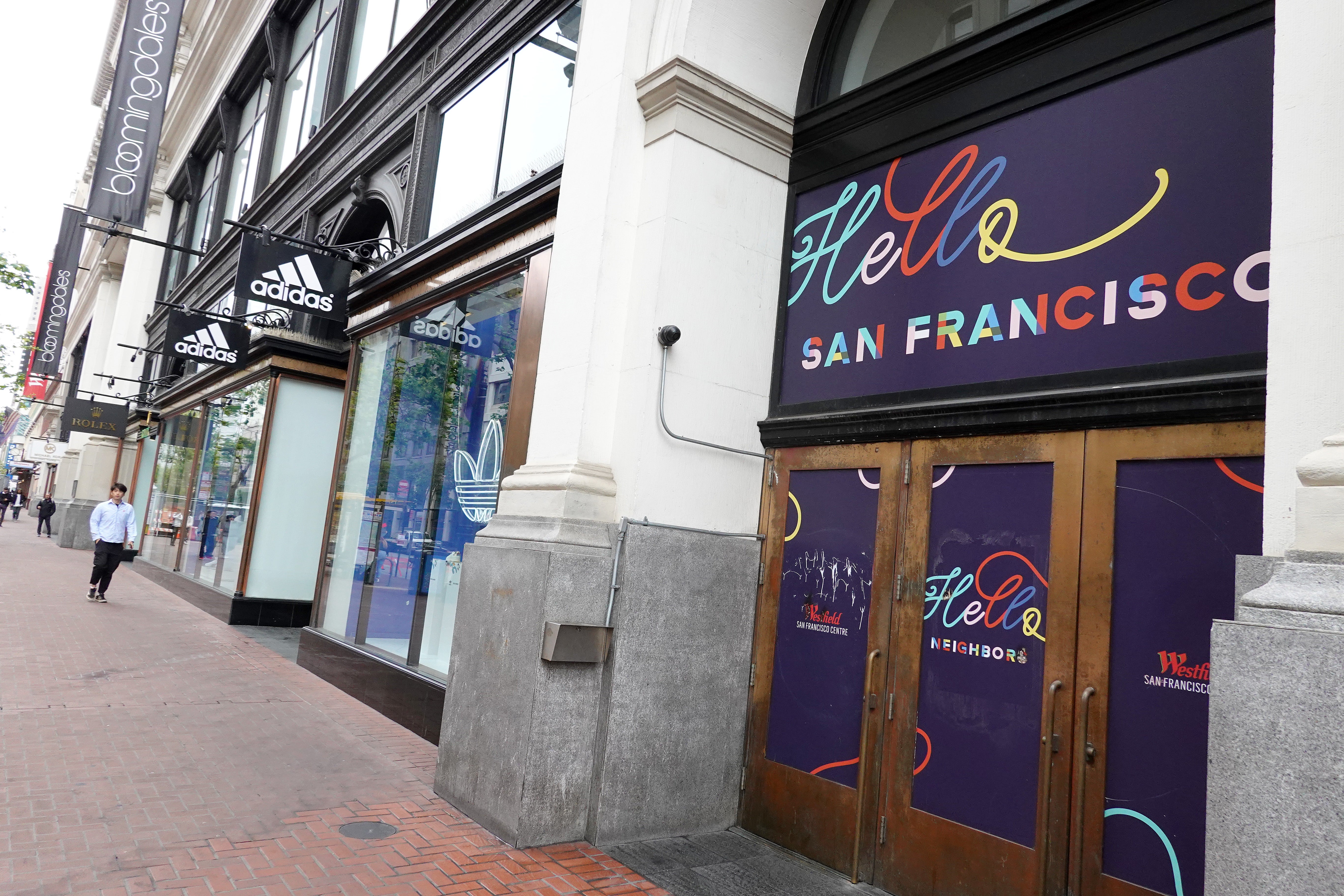 A sign is posted in front of the Westfield San Francisco Centre on 14 June 2023 in San Francisco, California