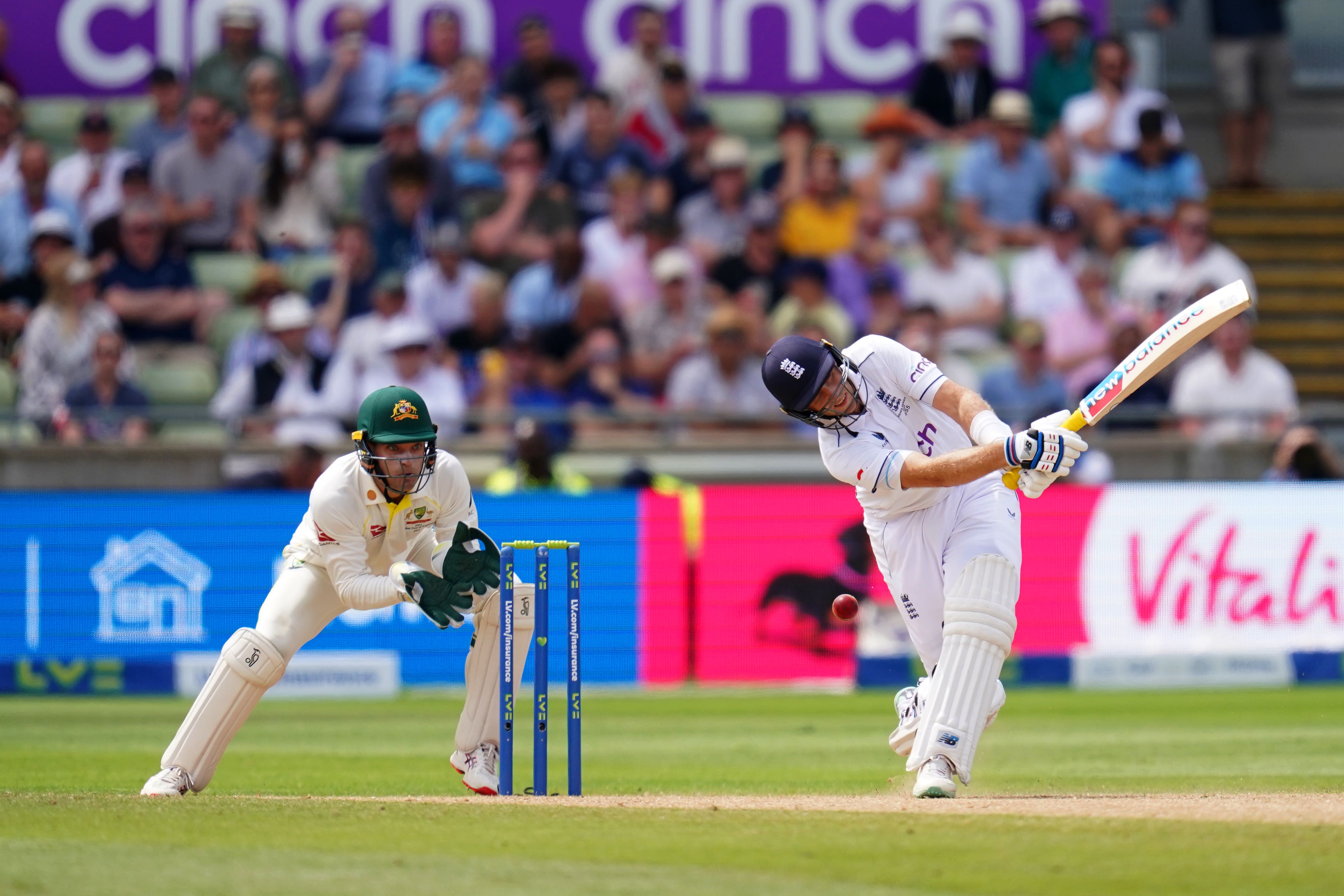 England’s Joe Root before being stumped by Australia’s Alex Carey (Nick Potts/PA)